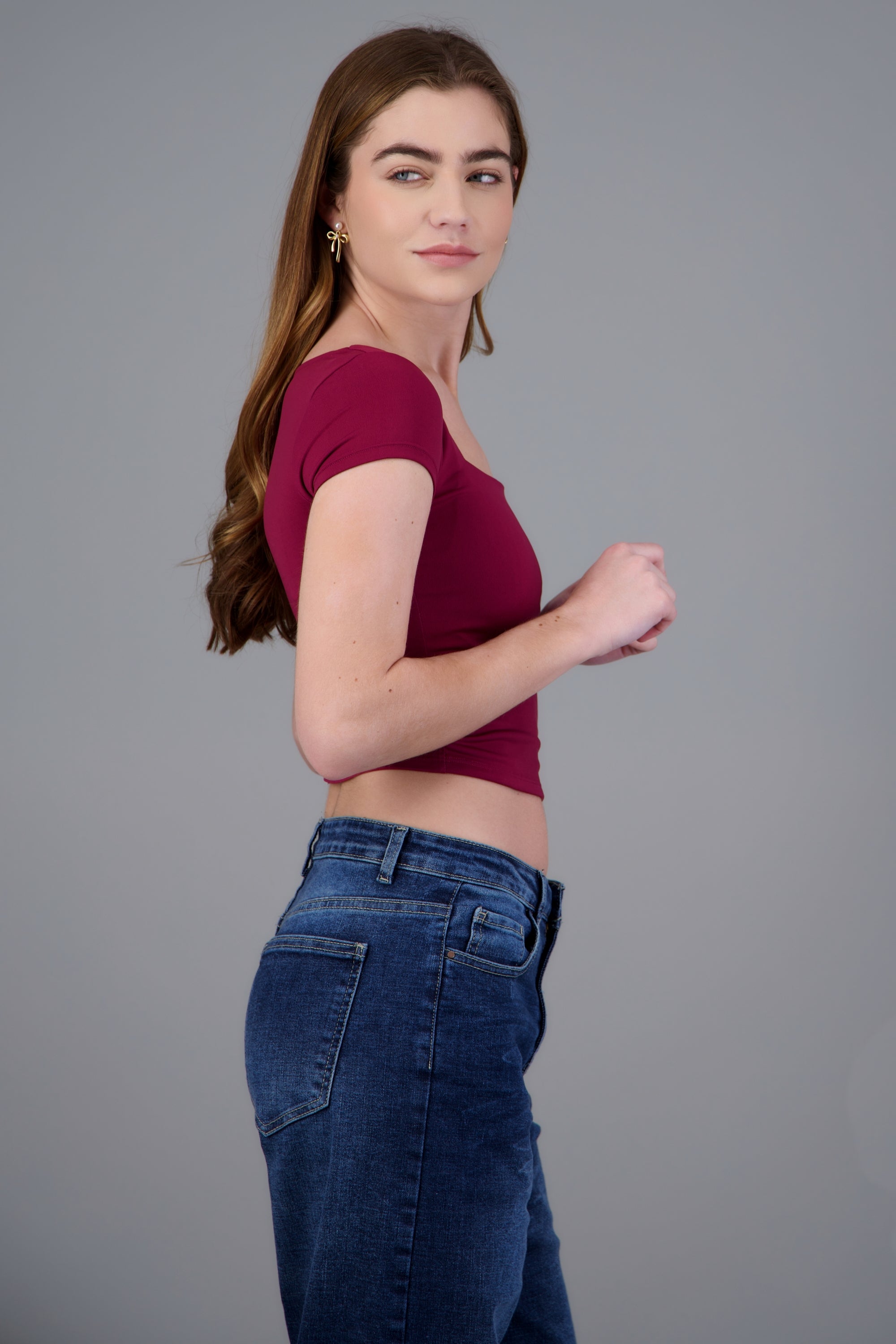 Top basico escote cuadrado ROJO