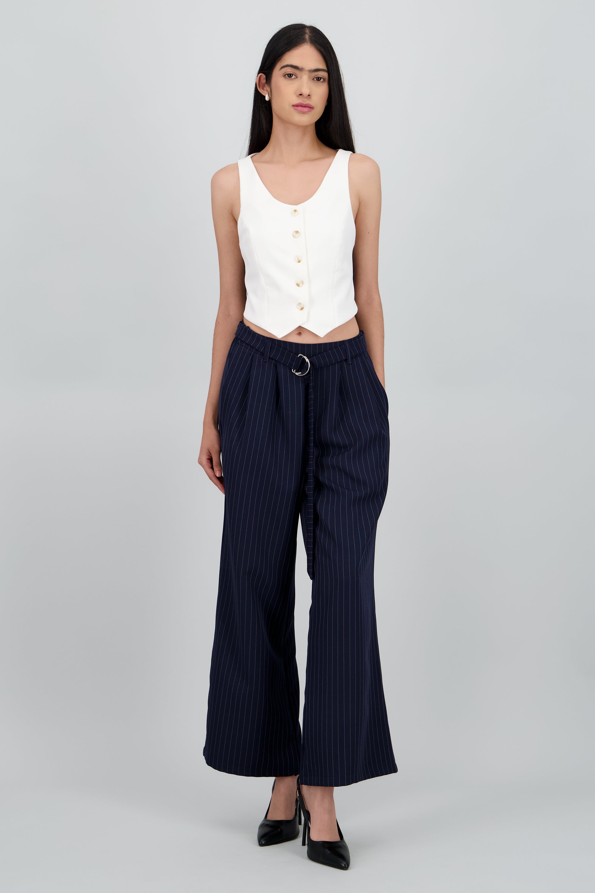 Pantalon sastre cinturon ajustable estampado MARINO COMBO