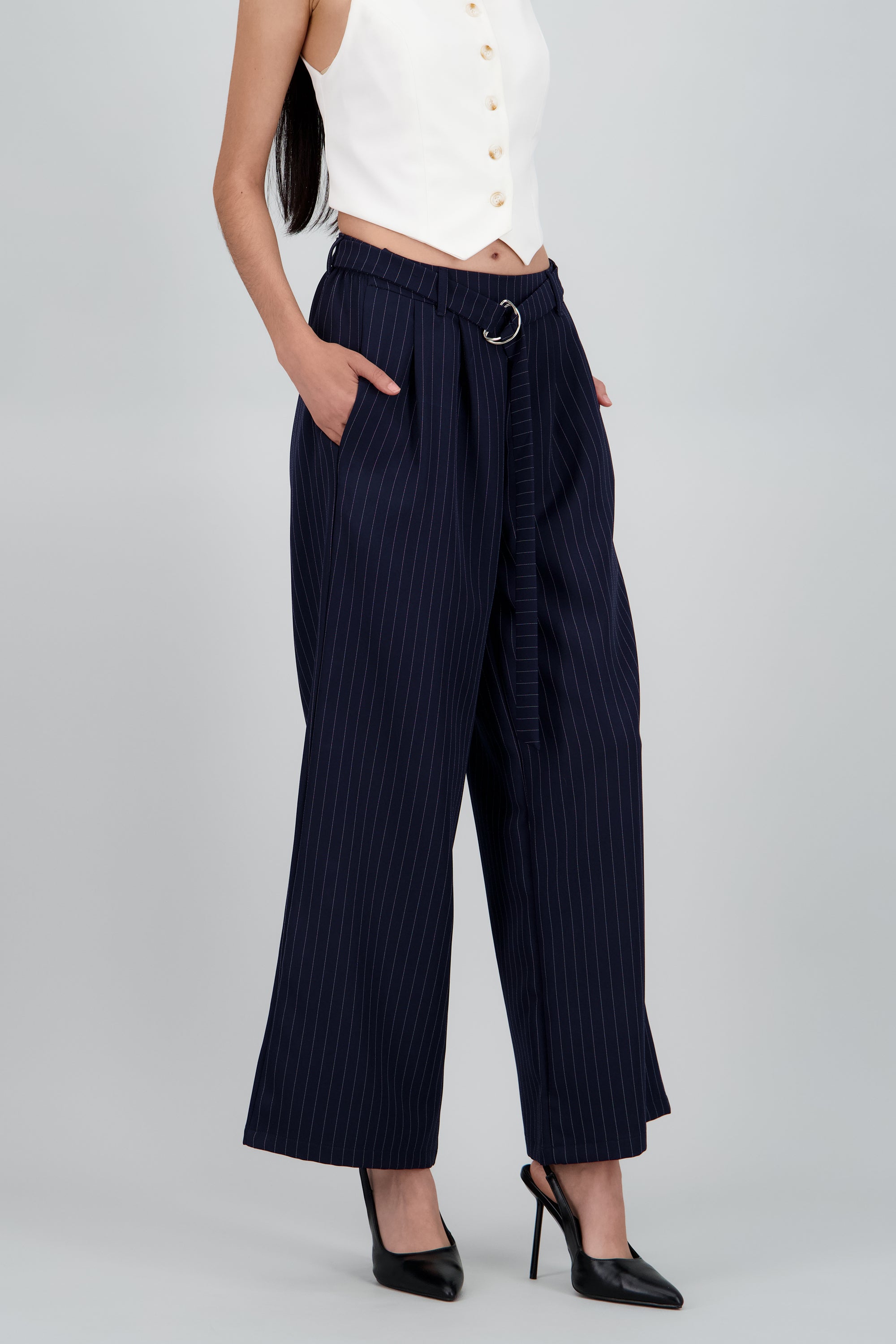 Pantalon sastre cinturon ajustable estampado MARINO COMBO