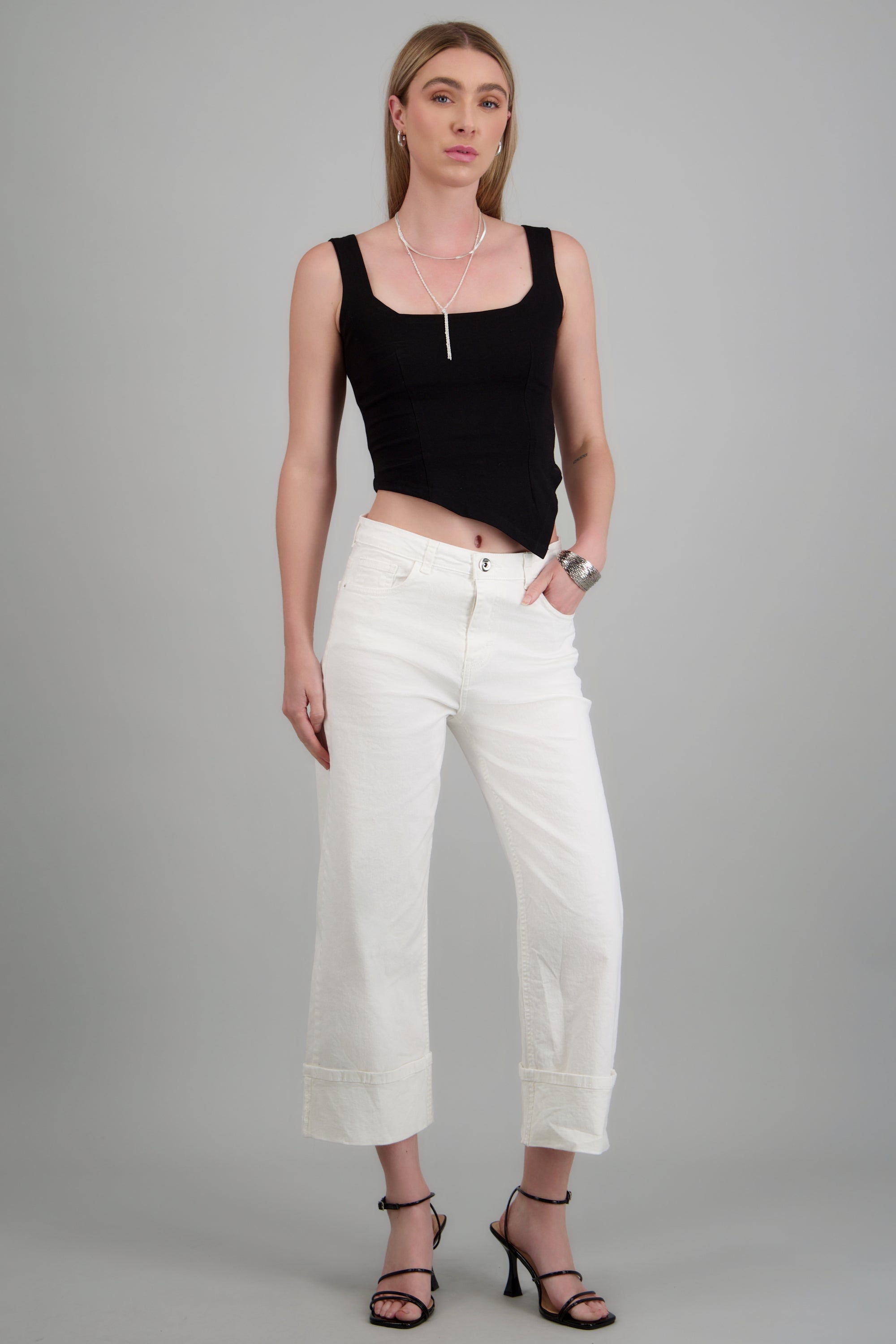 Jeans baggy tiro medio valenciana Hypsters BLANCO
