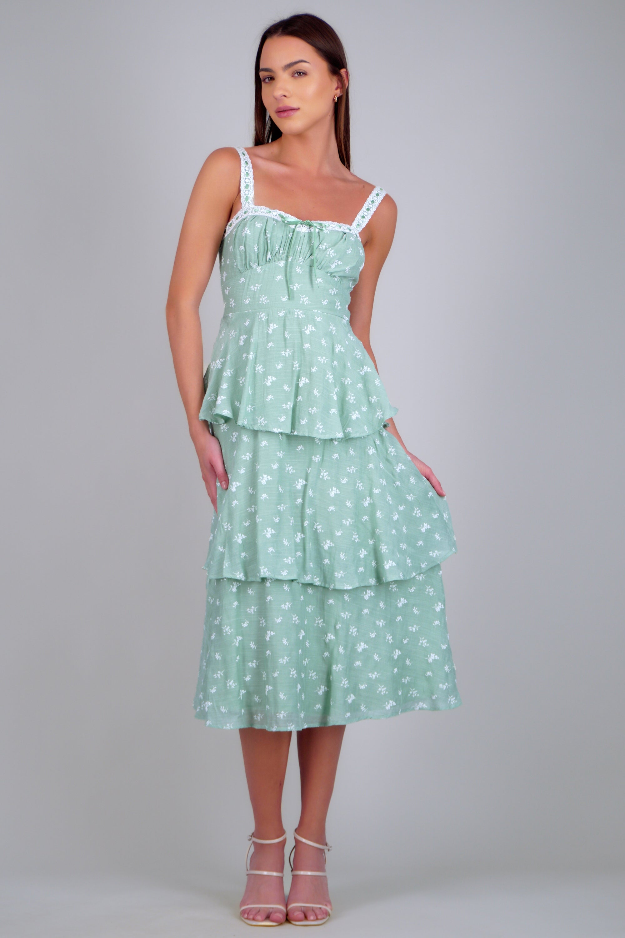 Vestido maxi capas estampado flores SAGE