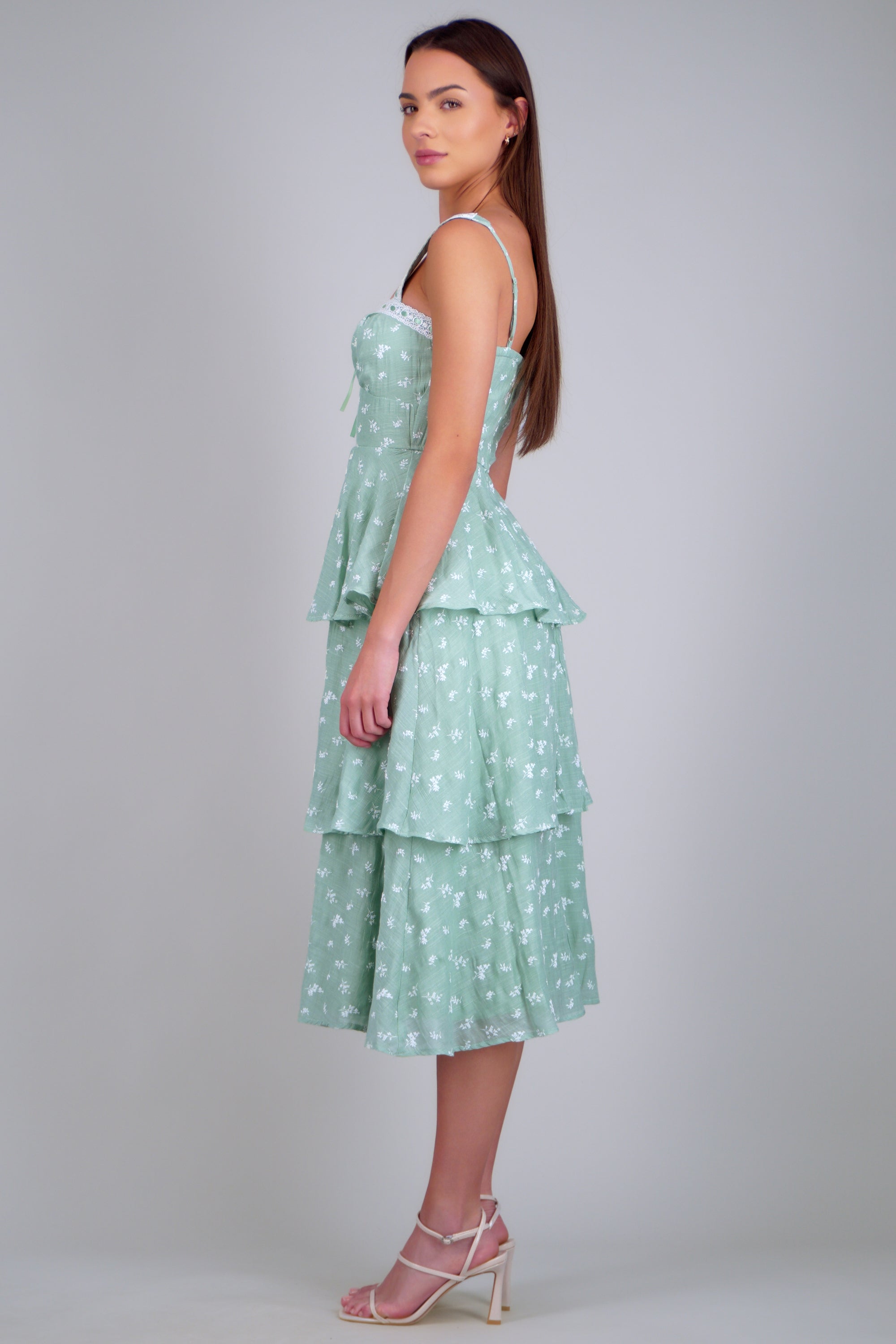 Vestido maxi capas estampado flores SAGE
