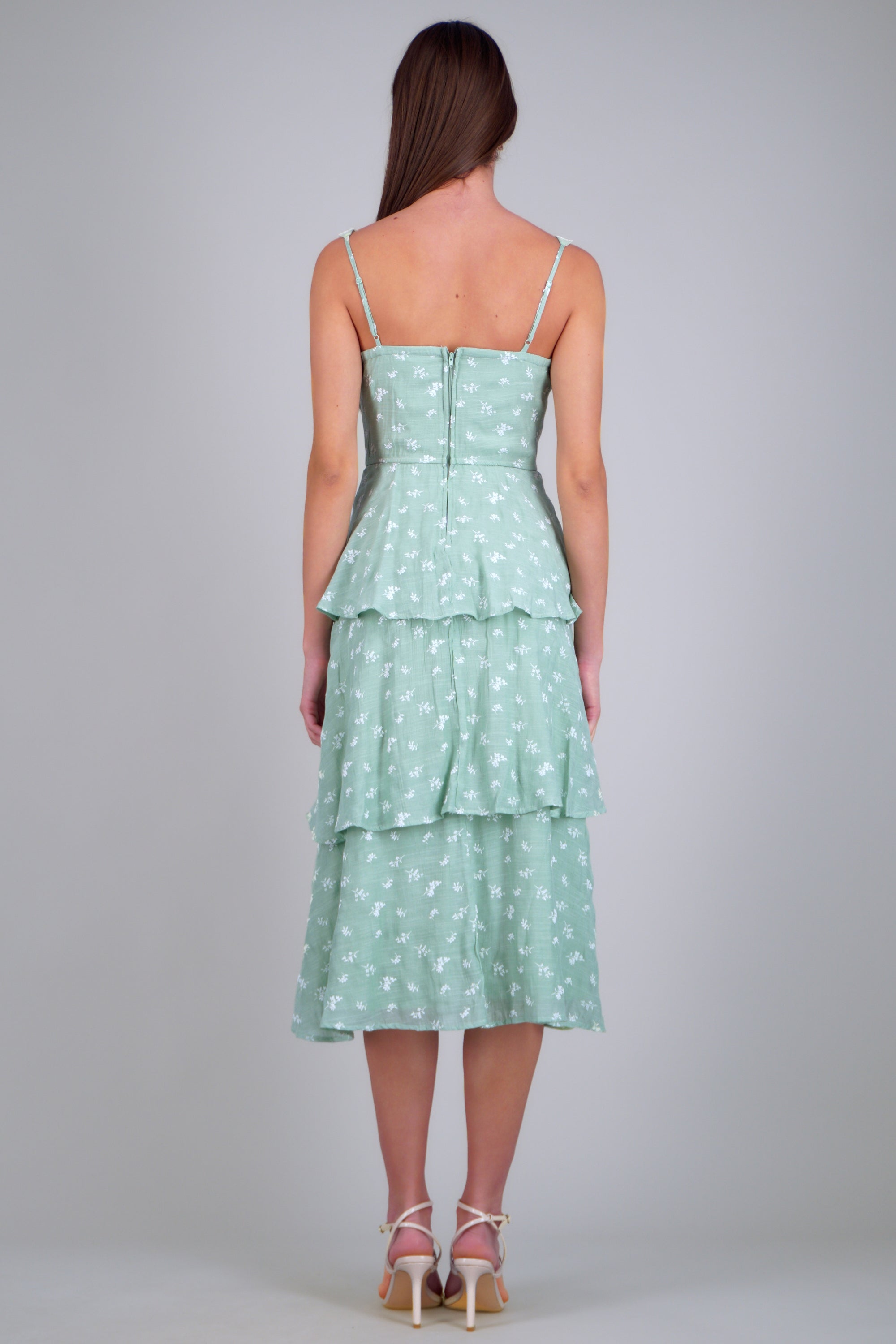 Vestido maxi capas estampado flores SAGE