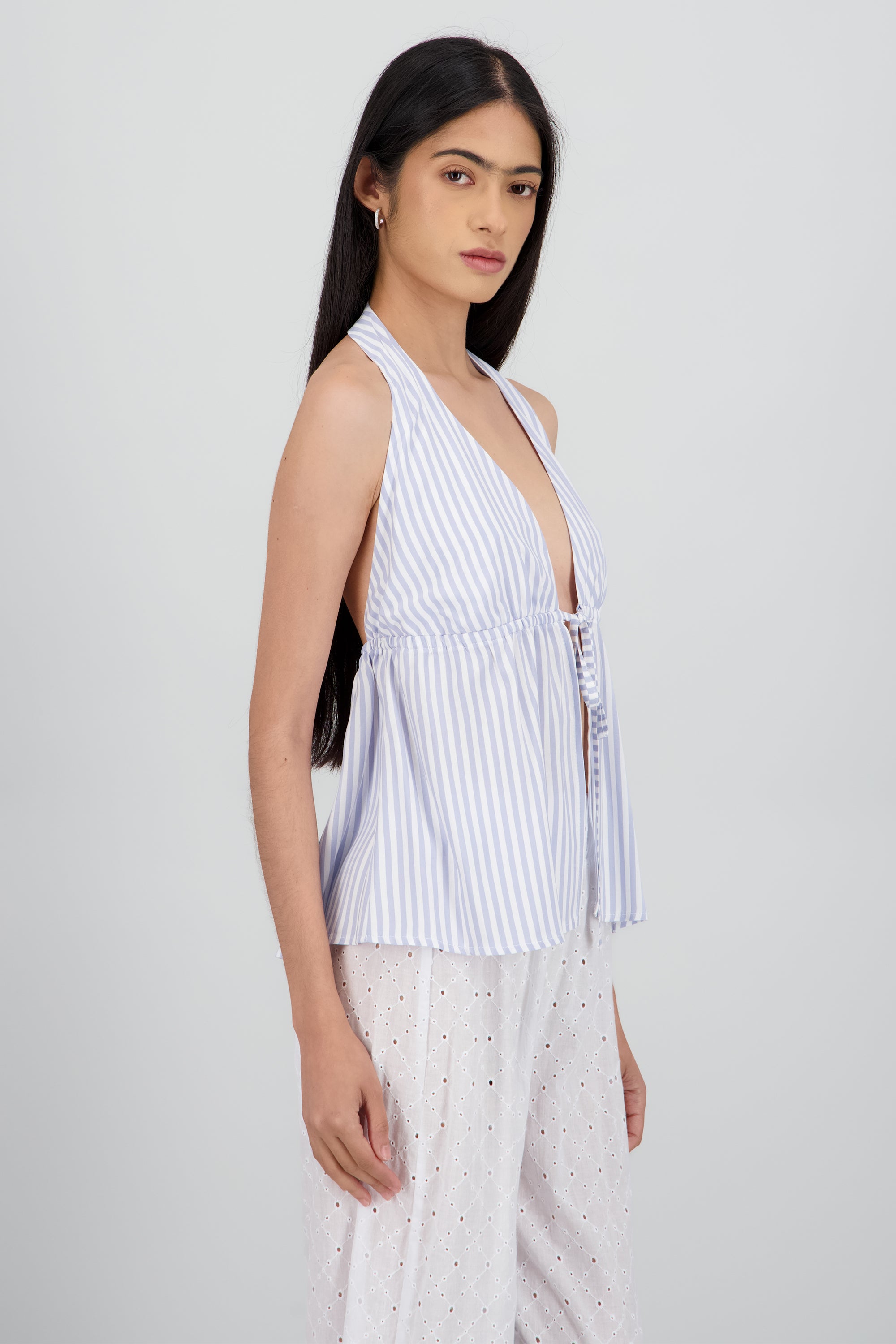 Top halter detalle espalda AZUL COMBO