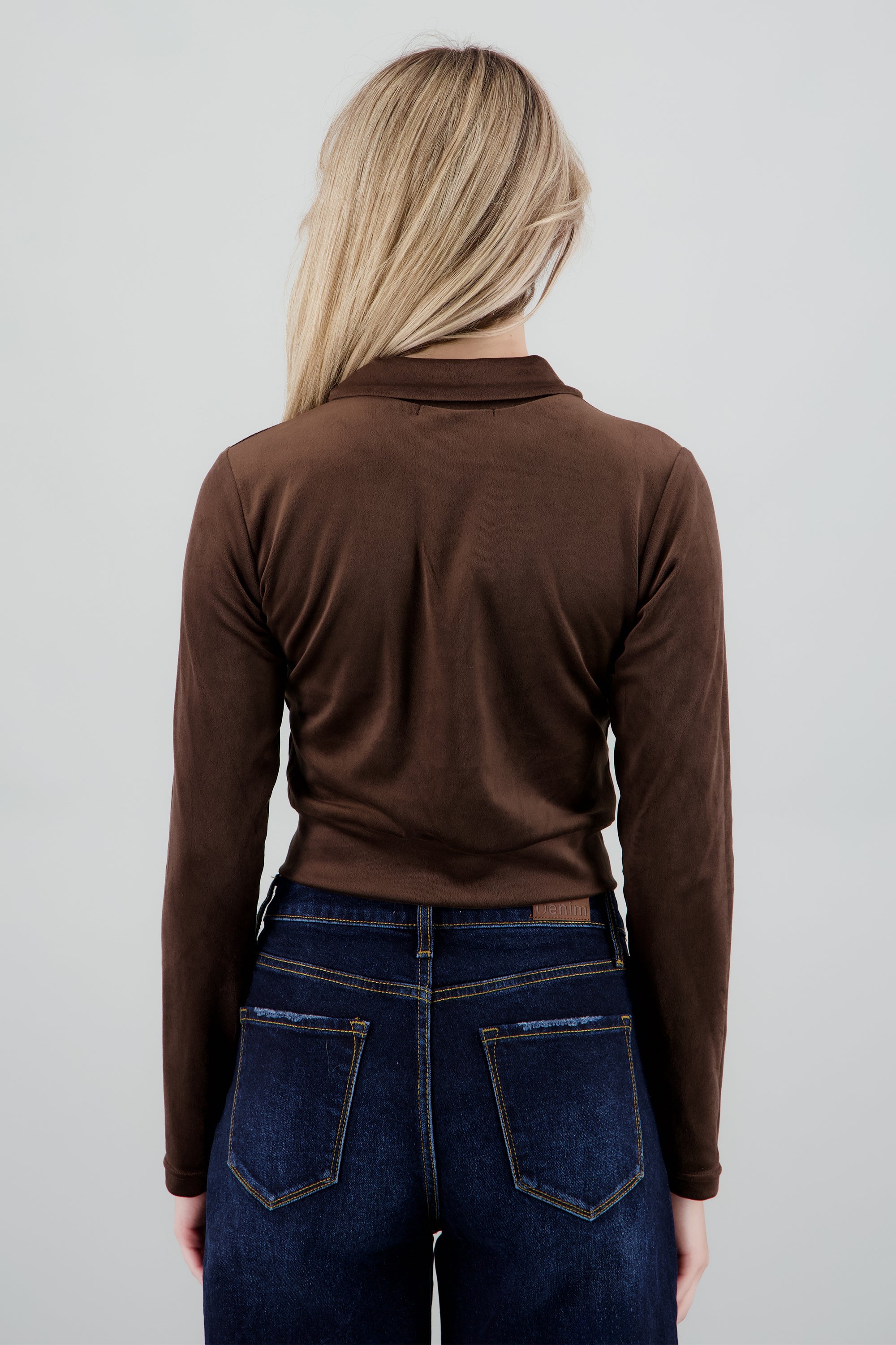 Sudadera terciopelo cierre CAFE