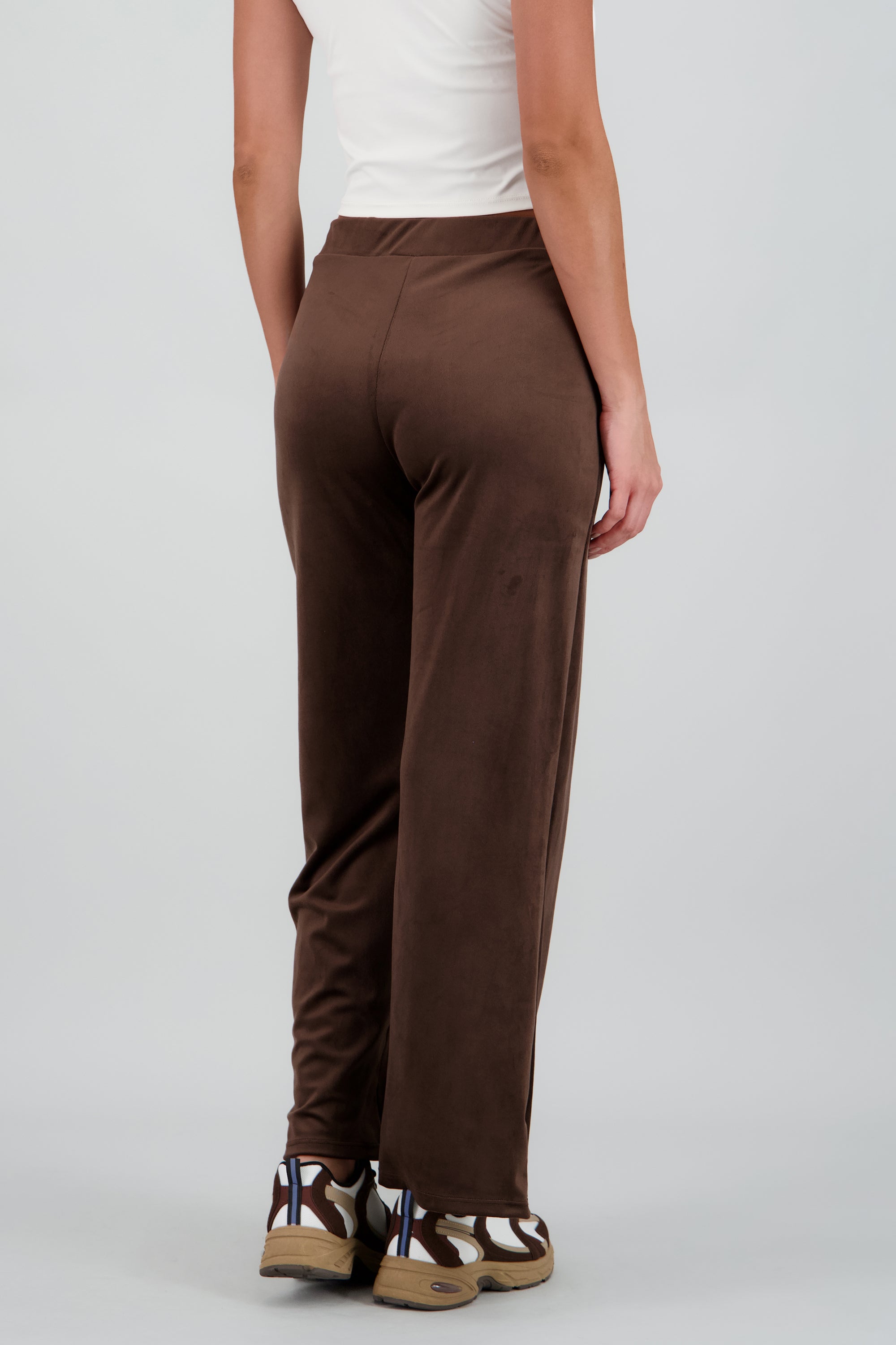 Pantalon amplio terciopelo detalle jareta CAFE