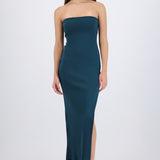 Vestido maxi doblez liso