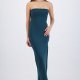 Vestido maxi doblez liso