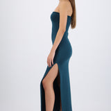 Vestido maxi doblez liso