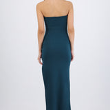 Vestido maxi doblez liso