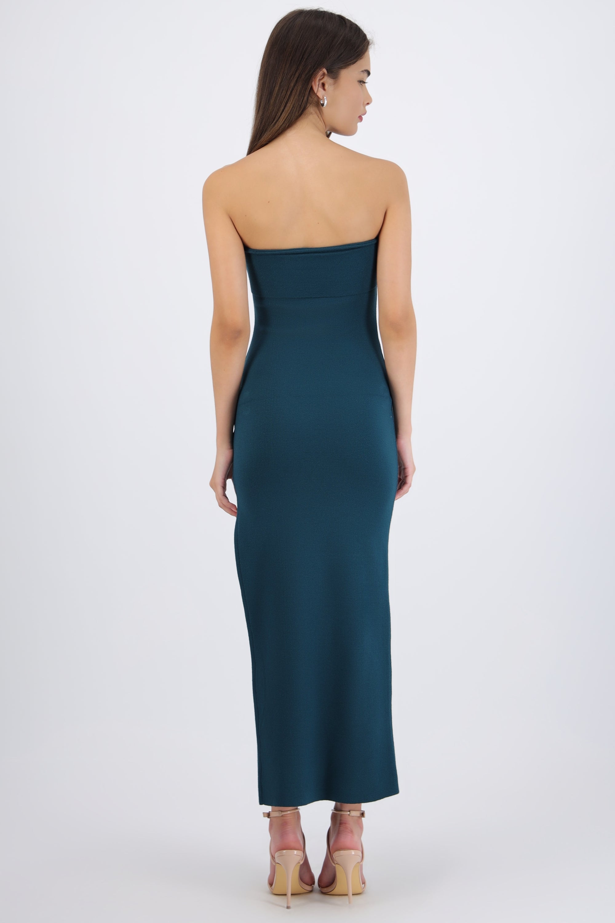 Vestido maxi doblez liso