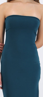 Vestido maxi doblez liso