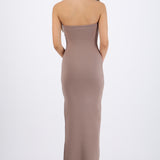 Vestido maxi doblez liso