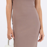 Vestido maxi doblez liso