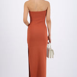 Vestido maxi doblez liso