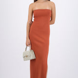 Vestido maxi doblez liso