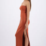 Vestido maxi doblez liso