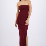 Vestido maxi doblez liso