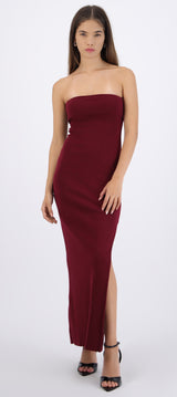 Vestido maxi doblez liso