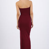 Vestido maxi doblez liso