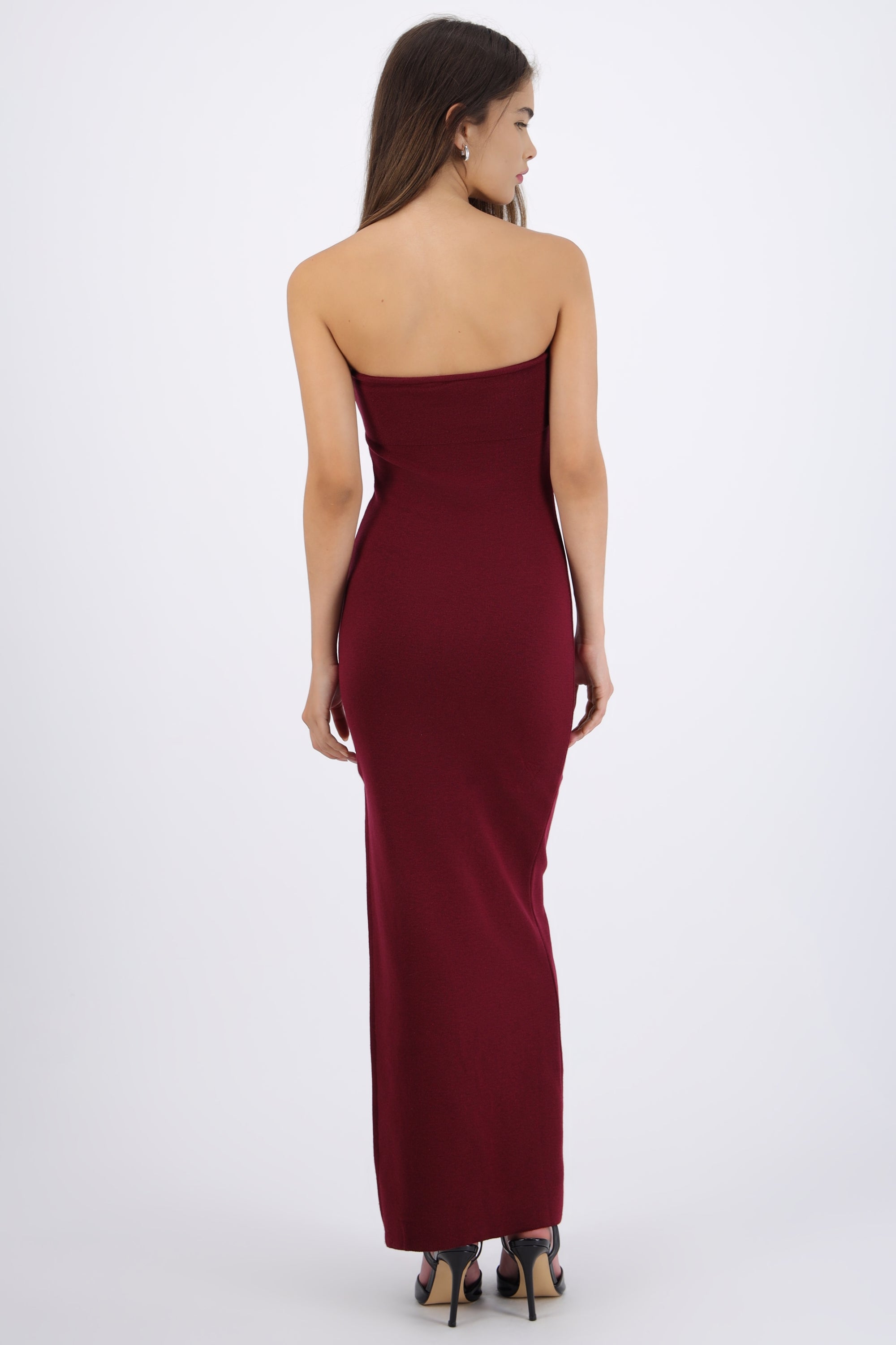 Vestido maxi doblez liso