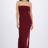 Vestido maxi doblez liso
