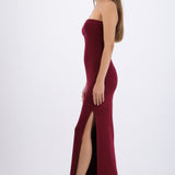 Vestido maxi doblez liso