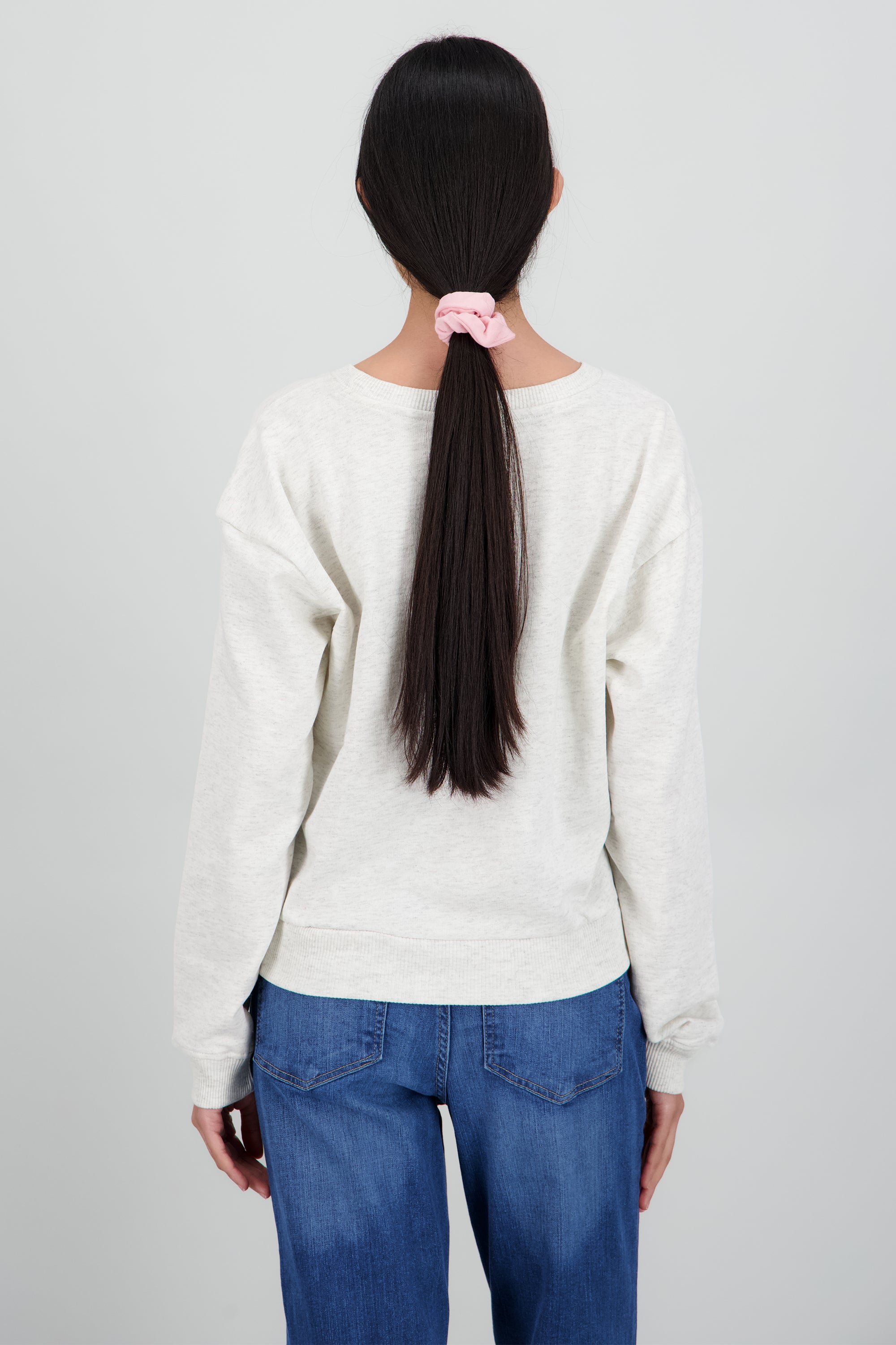 Sudadera estampado conjunto scrunchie GRIS JASPE