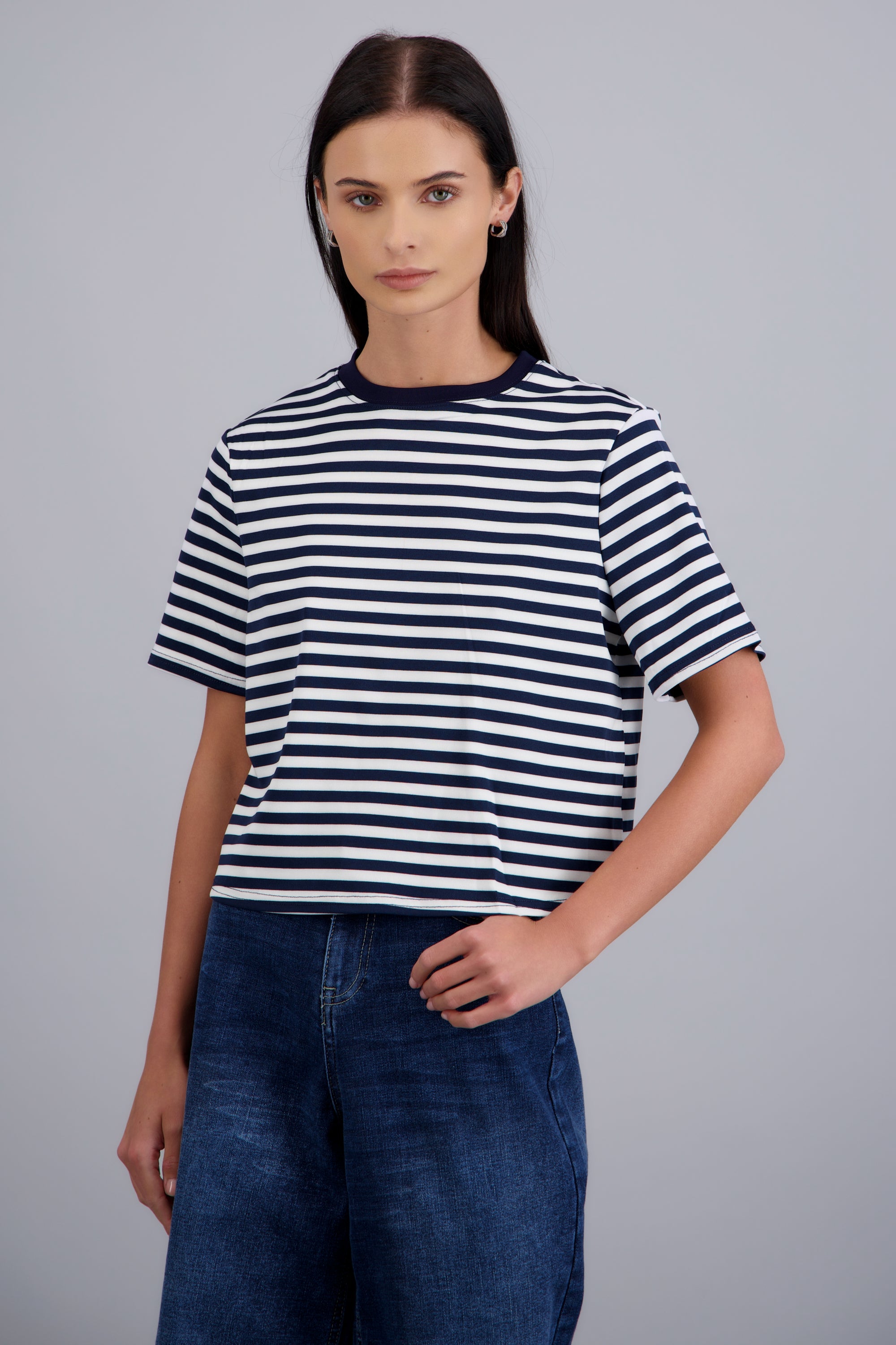 Playera de rayas boxy MARINO COMBO