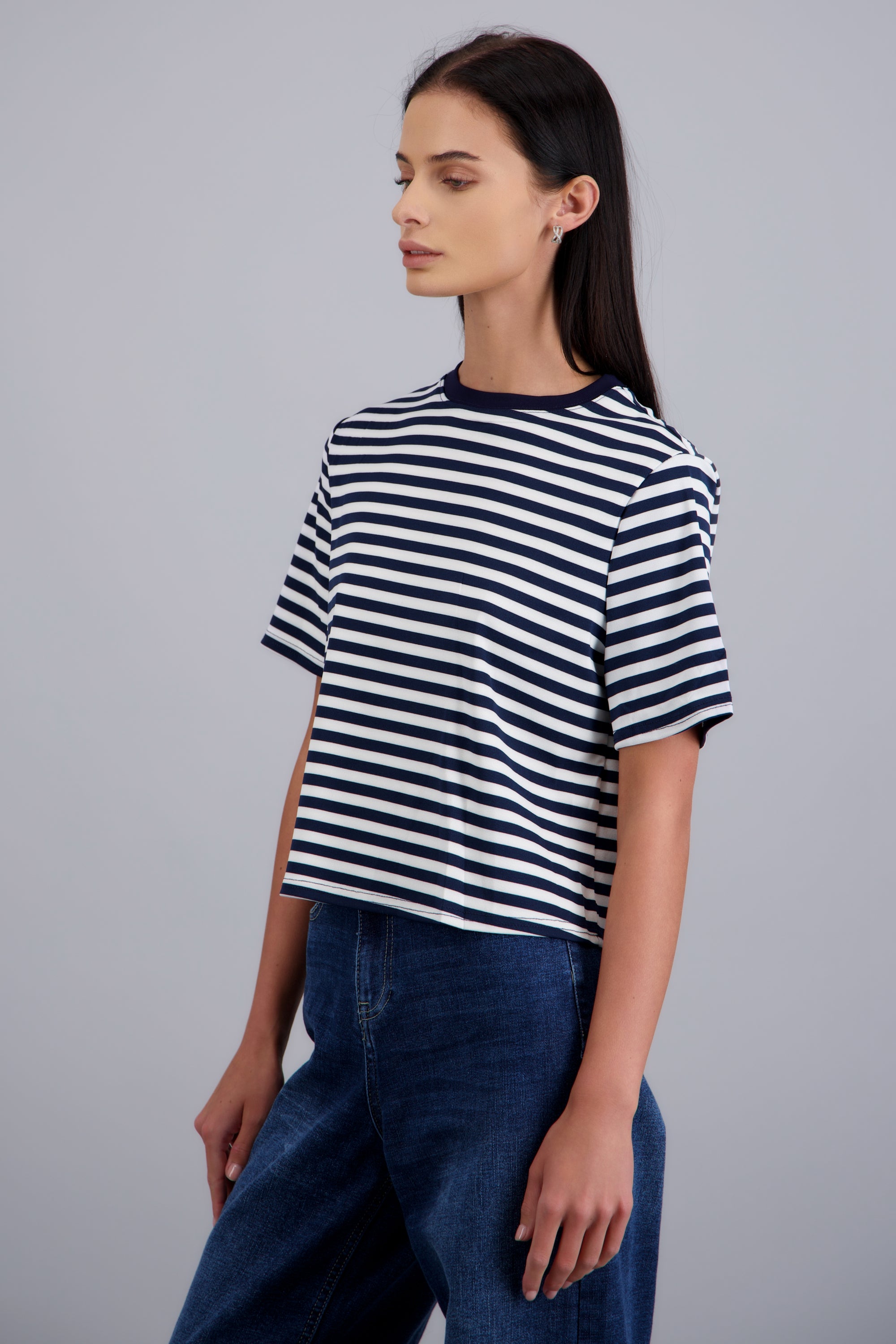 Playera de rayas boxy MARINO COMBO