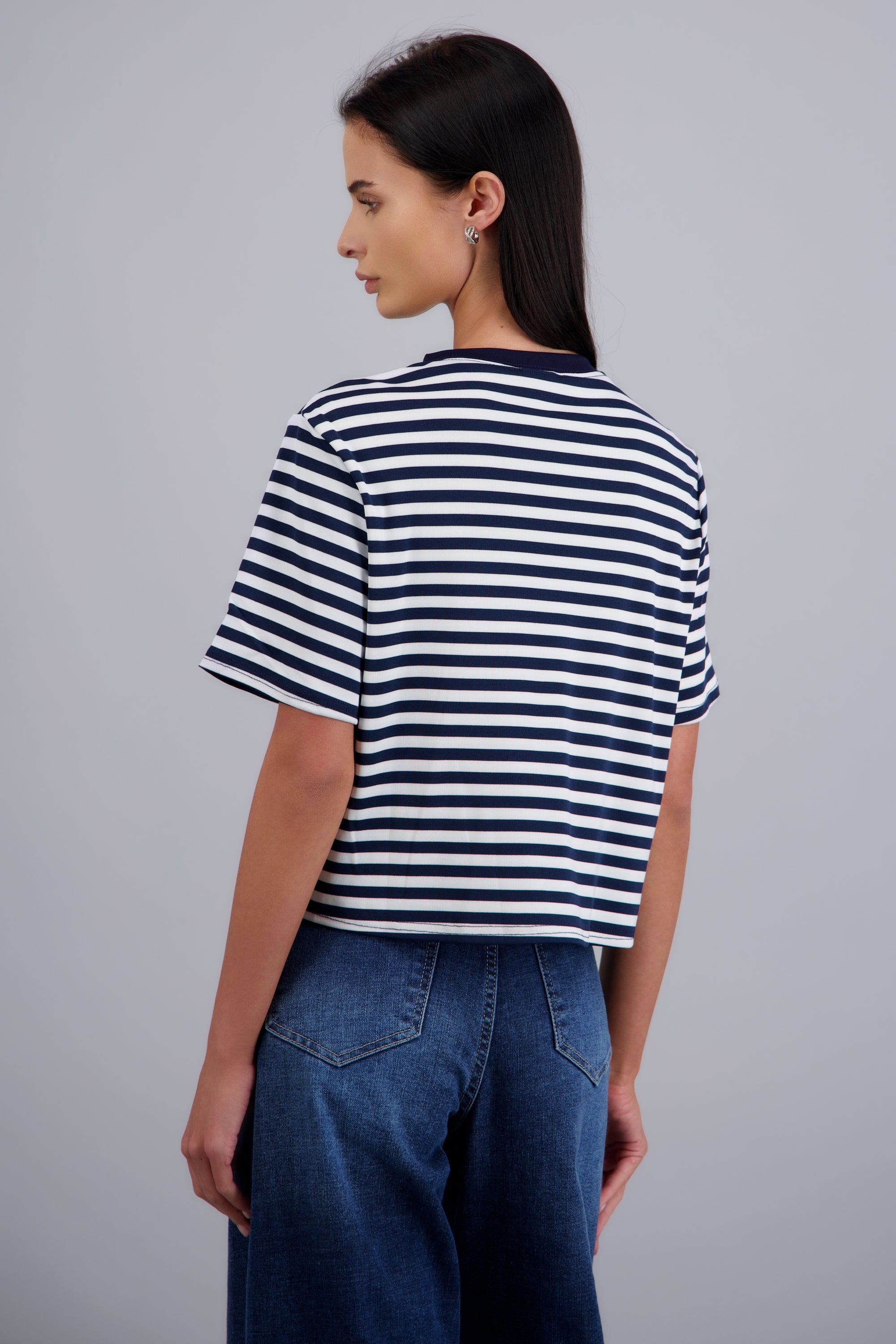 Playera de rayas boxy MARINO COMBO