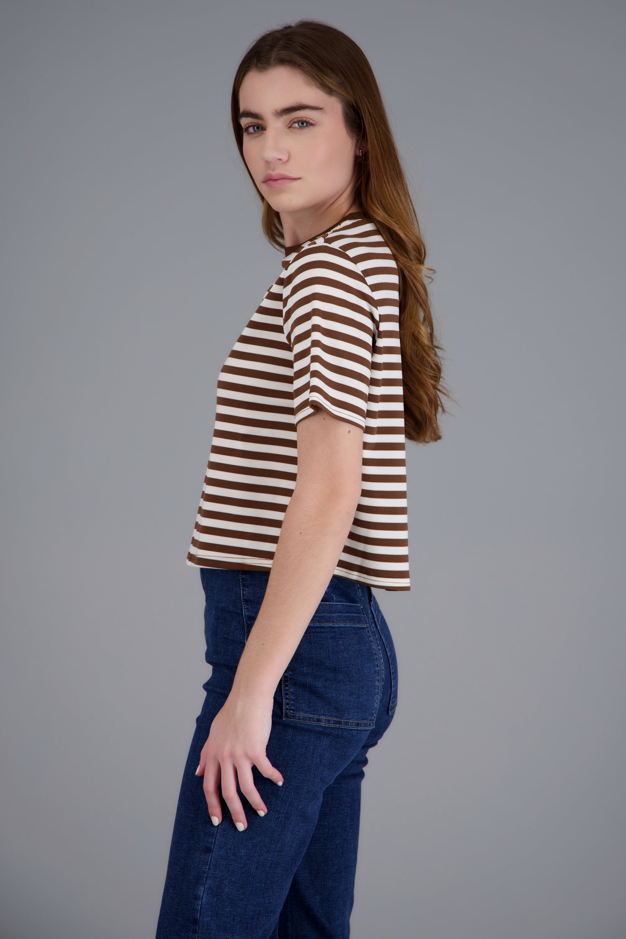 Playera de rayas boxy CAFE COMBO