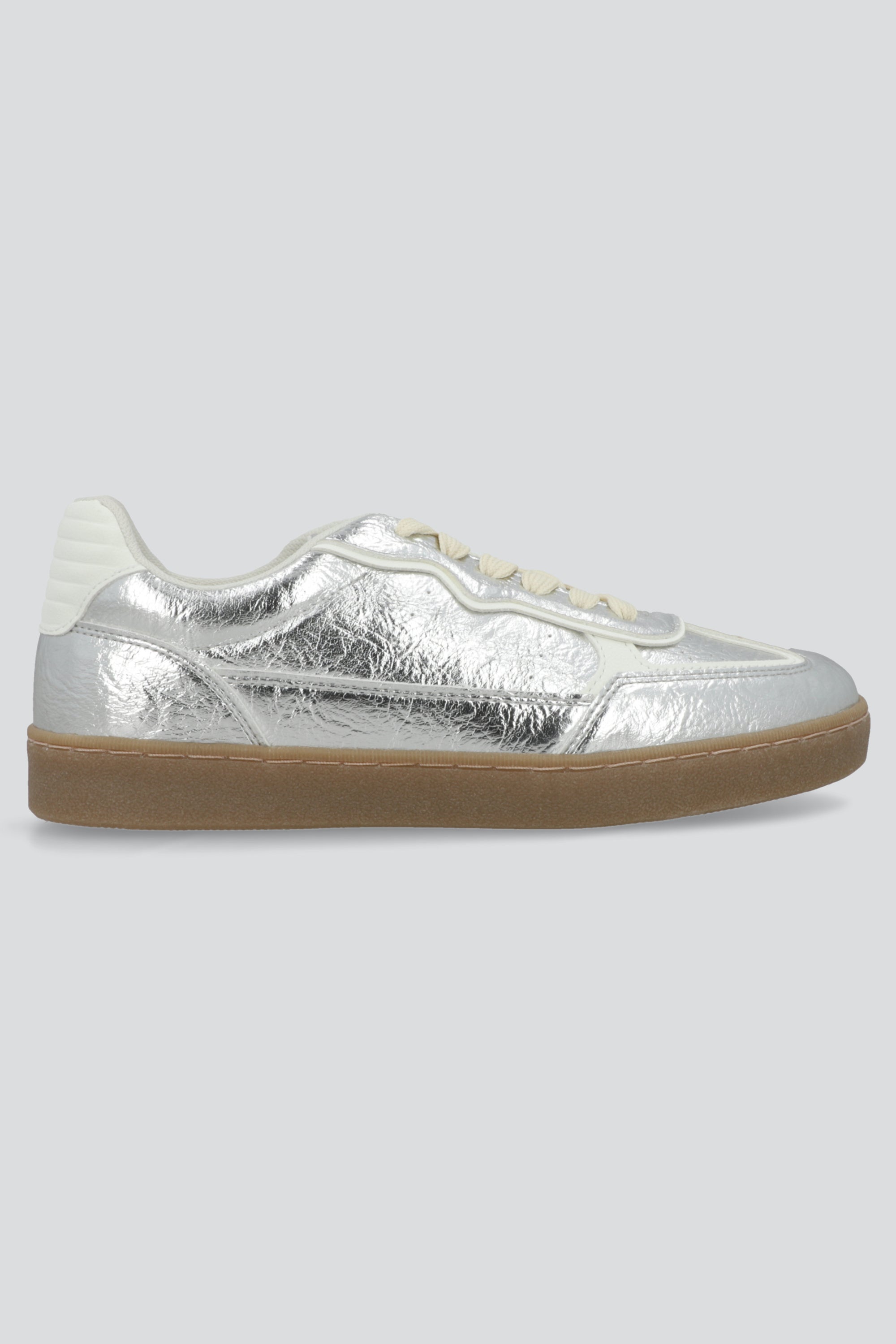 Tenis casual metalico separaciones PLATA