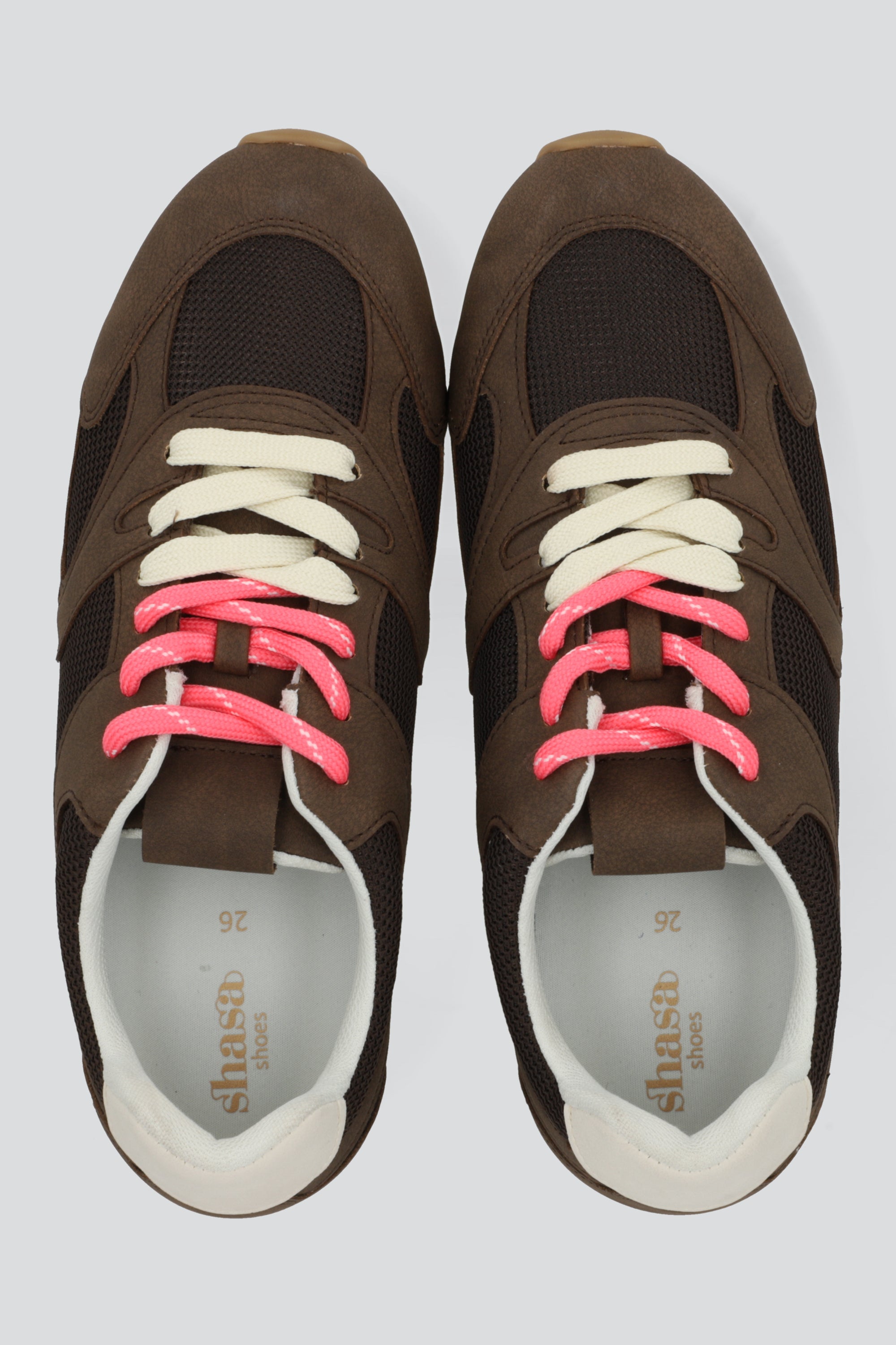 Tenis gamucina agujeta doble CAFE