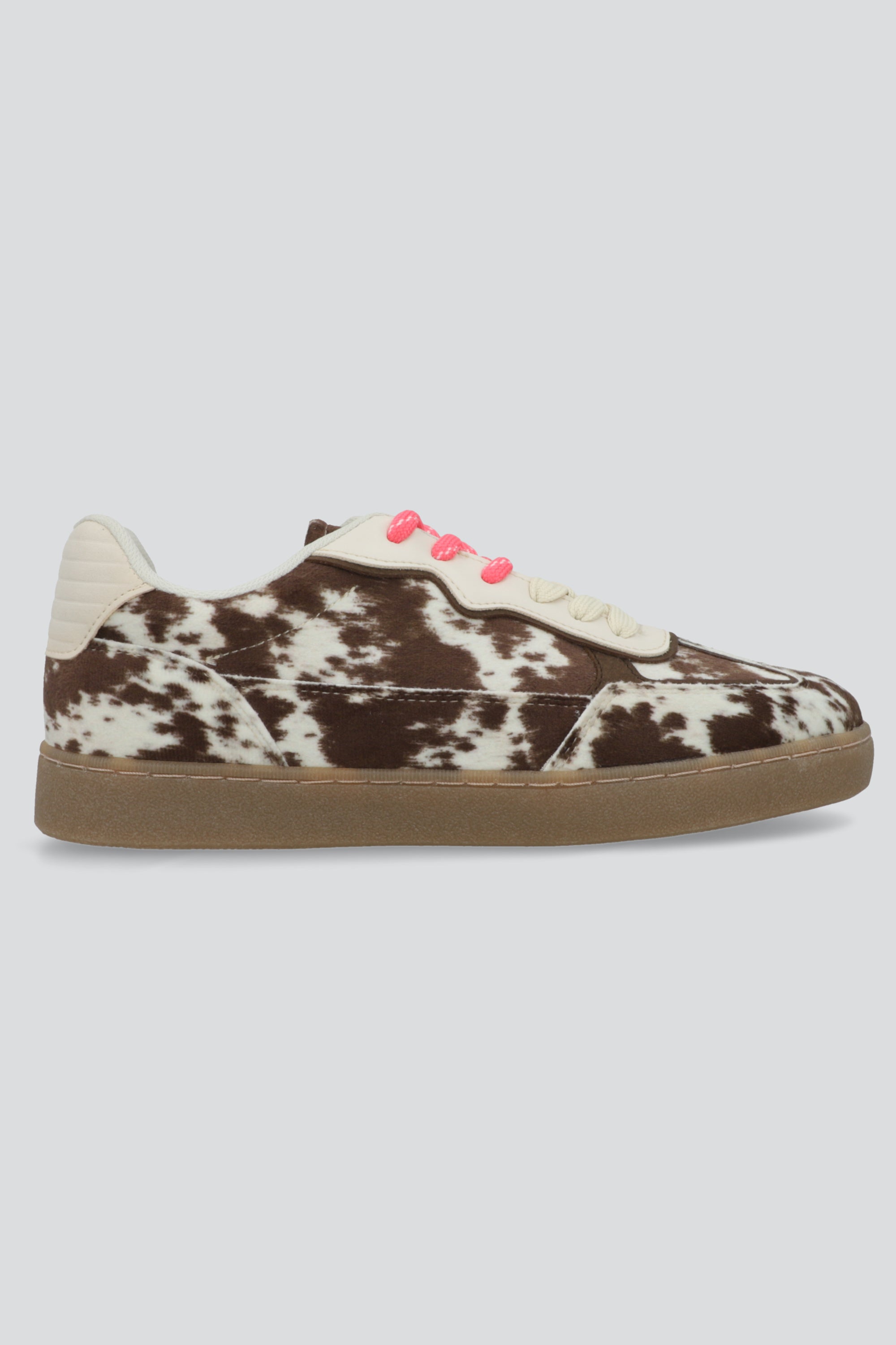 Tenis animalprint vaca doble agujeta CAFE COMBO