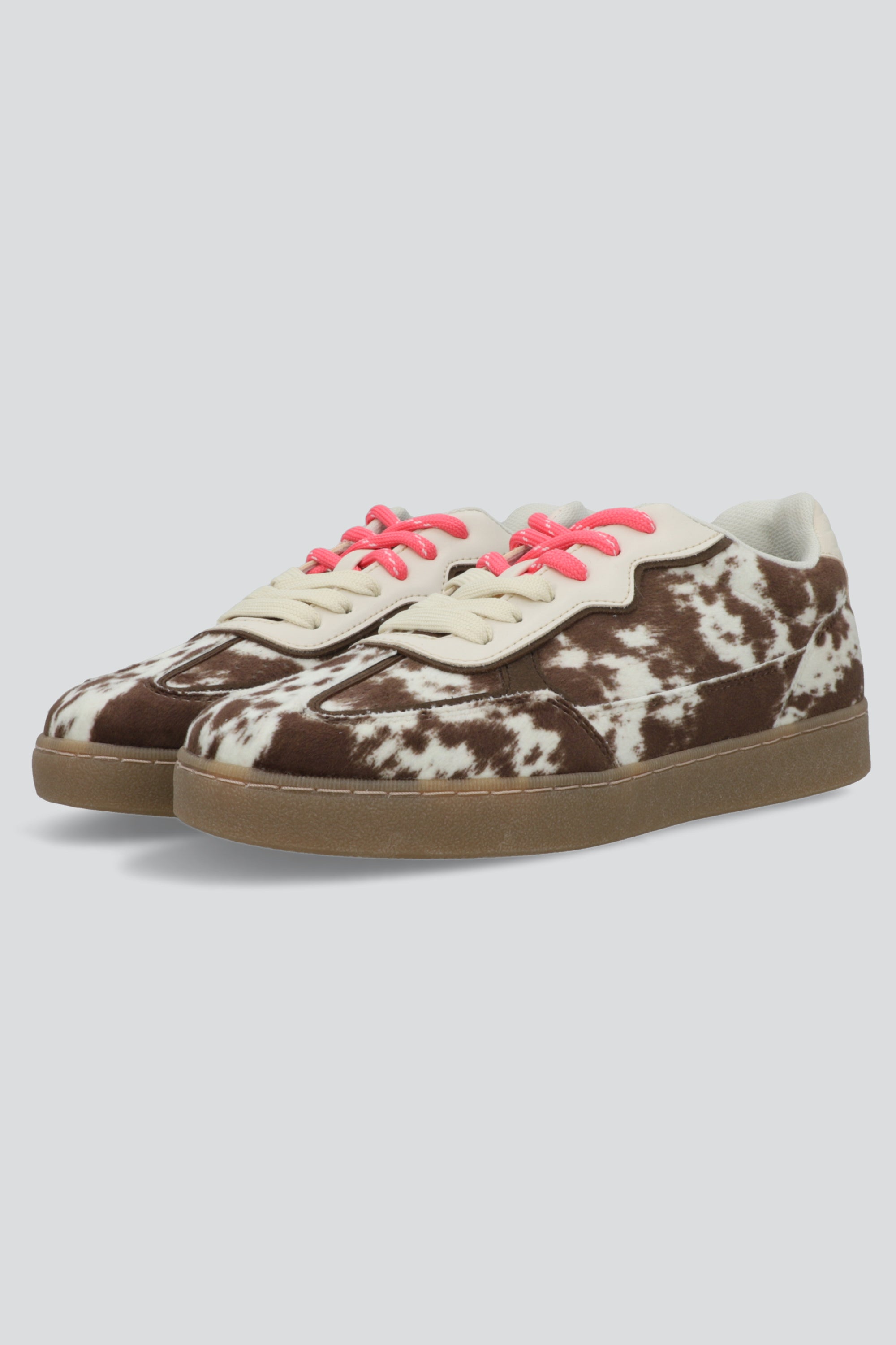 Tenis animalprint vaca doble agujeta CAFE COMBO