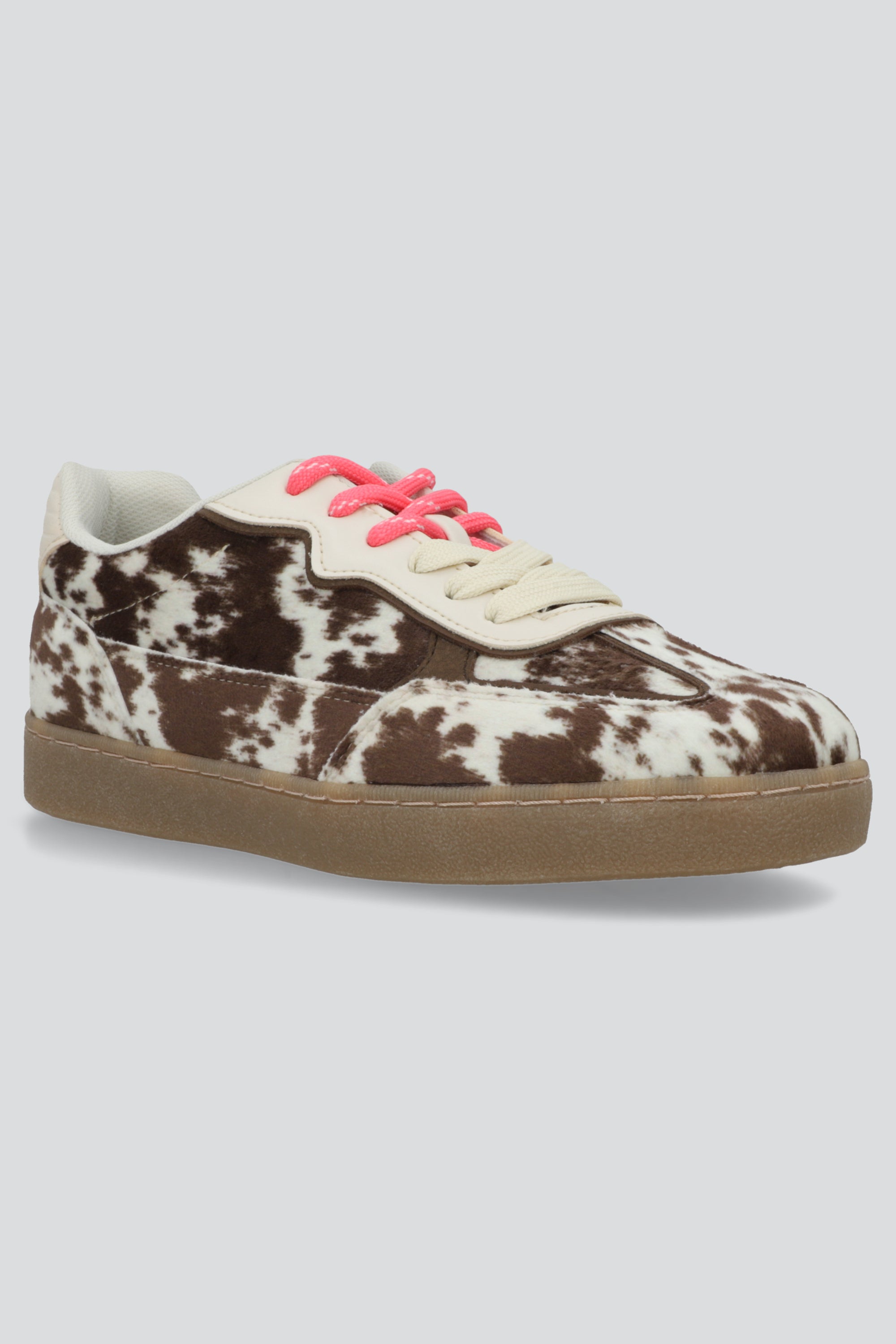 Tenis animalprint vaca doble agujeta CAFE COMBO