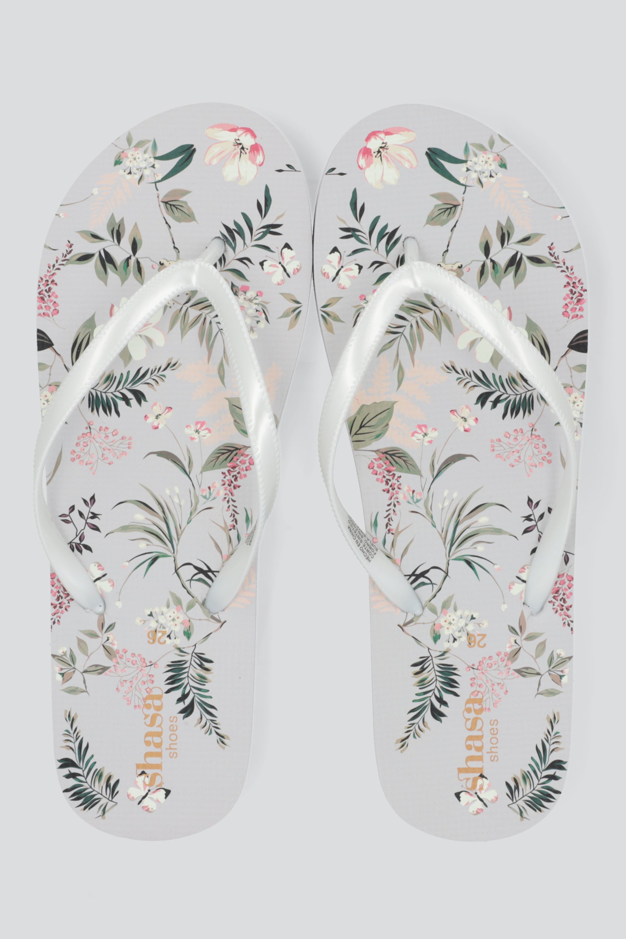 Flip flop flores salvajes PLATA