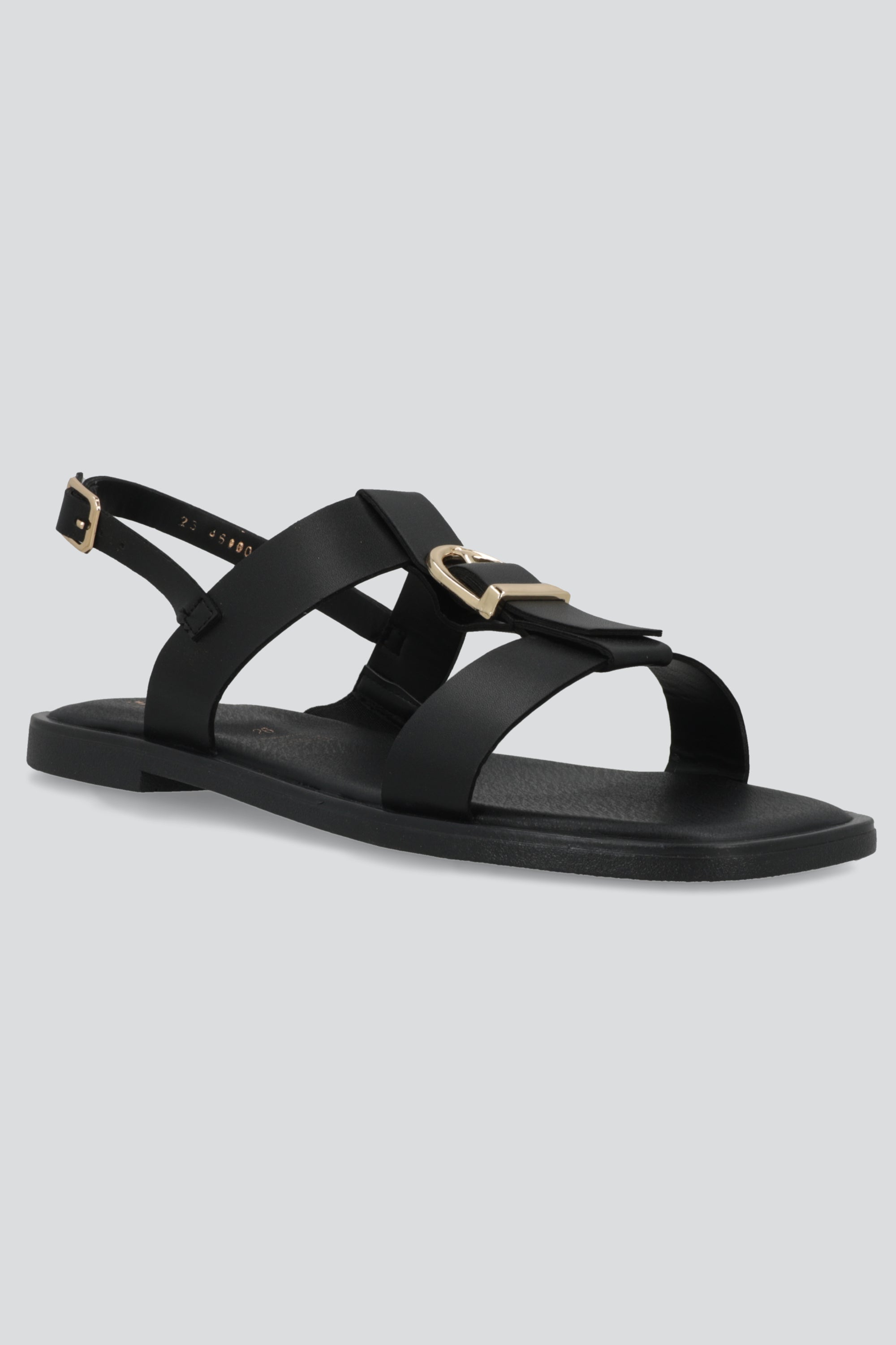 Sandalia dos tiras hebilla NEGRO