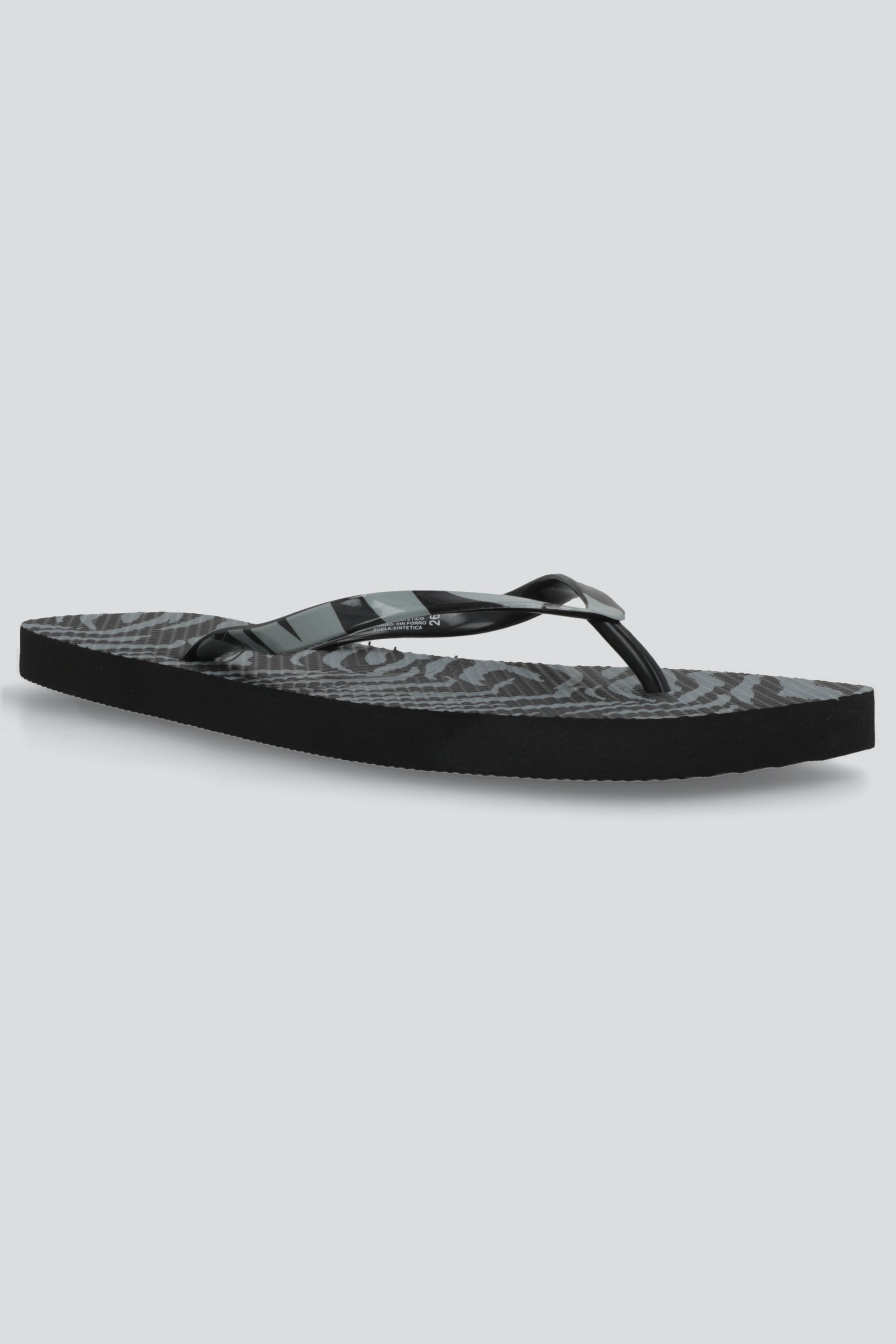 Flip flop animal print rebanada NEGRO