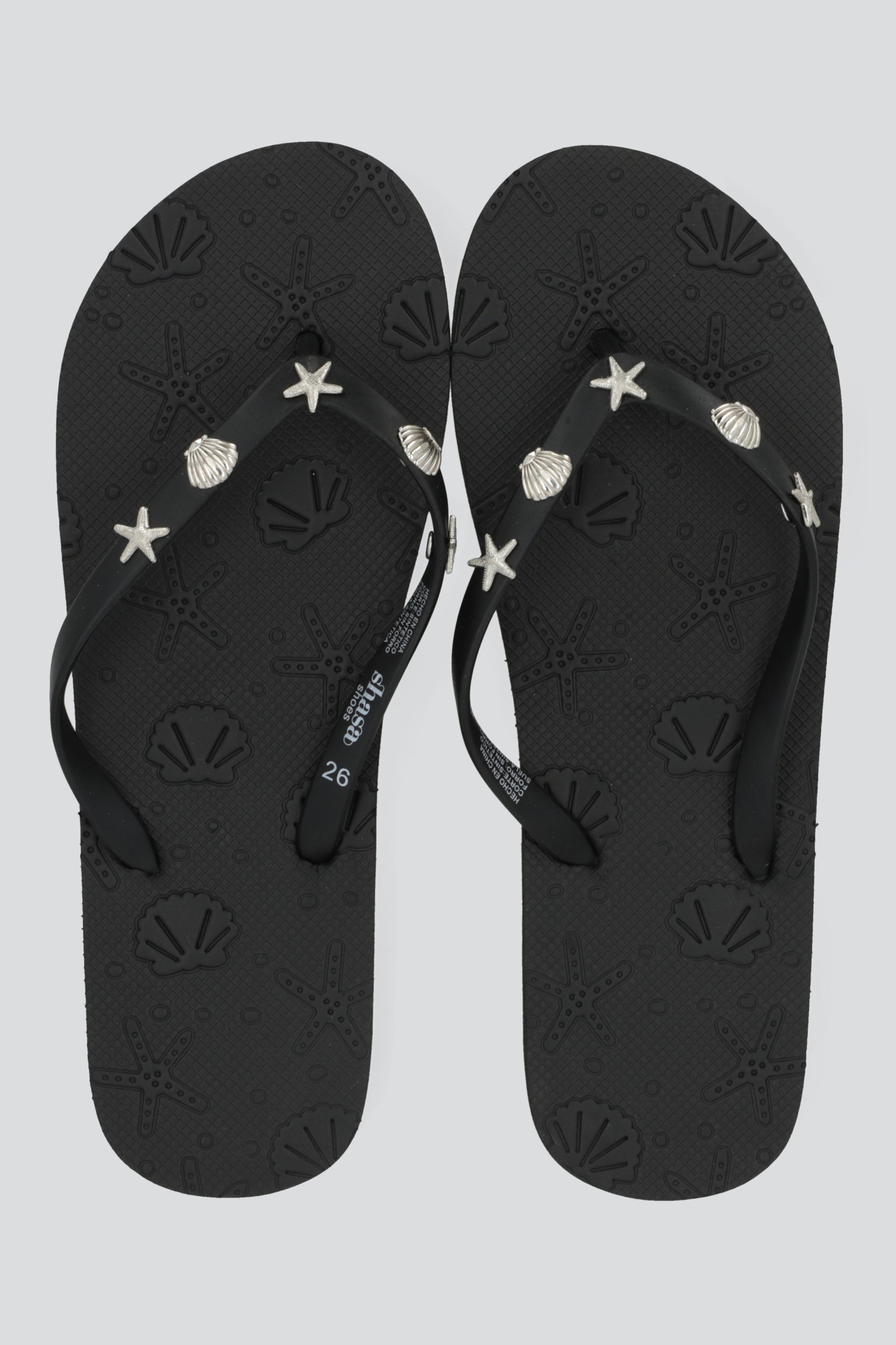 Flip flop detalles de mar NEGRO
