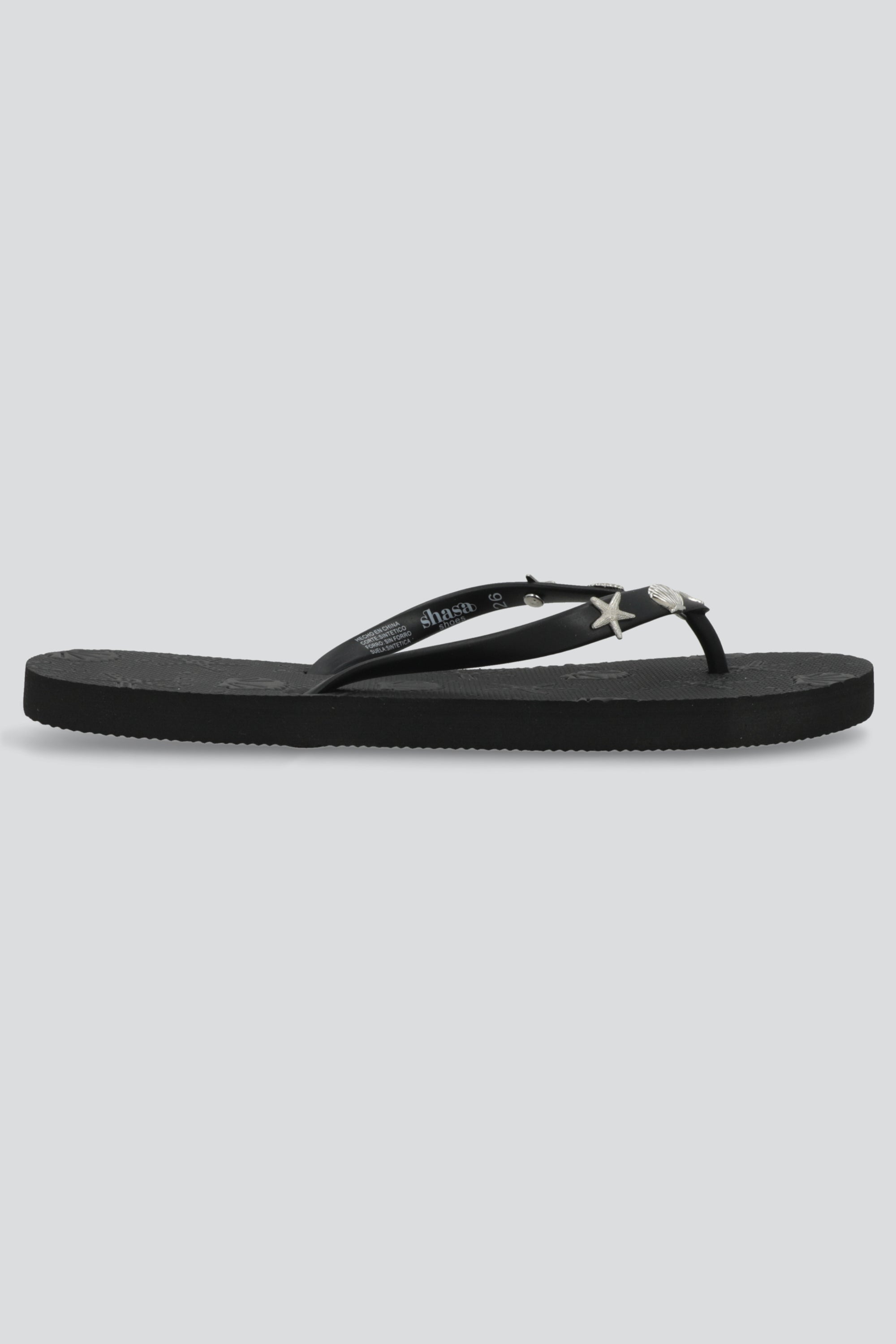 Flip flop detalles de mar NEGRO