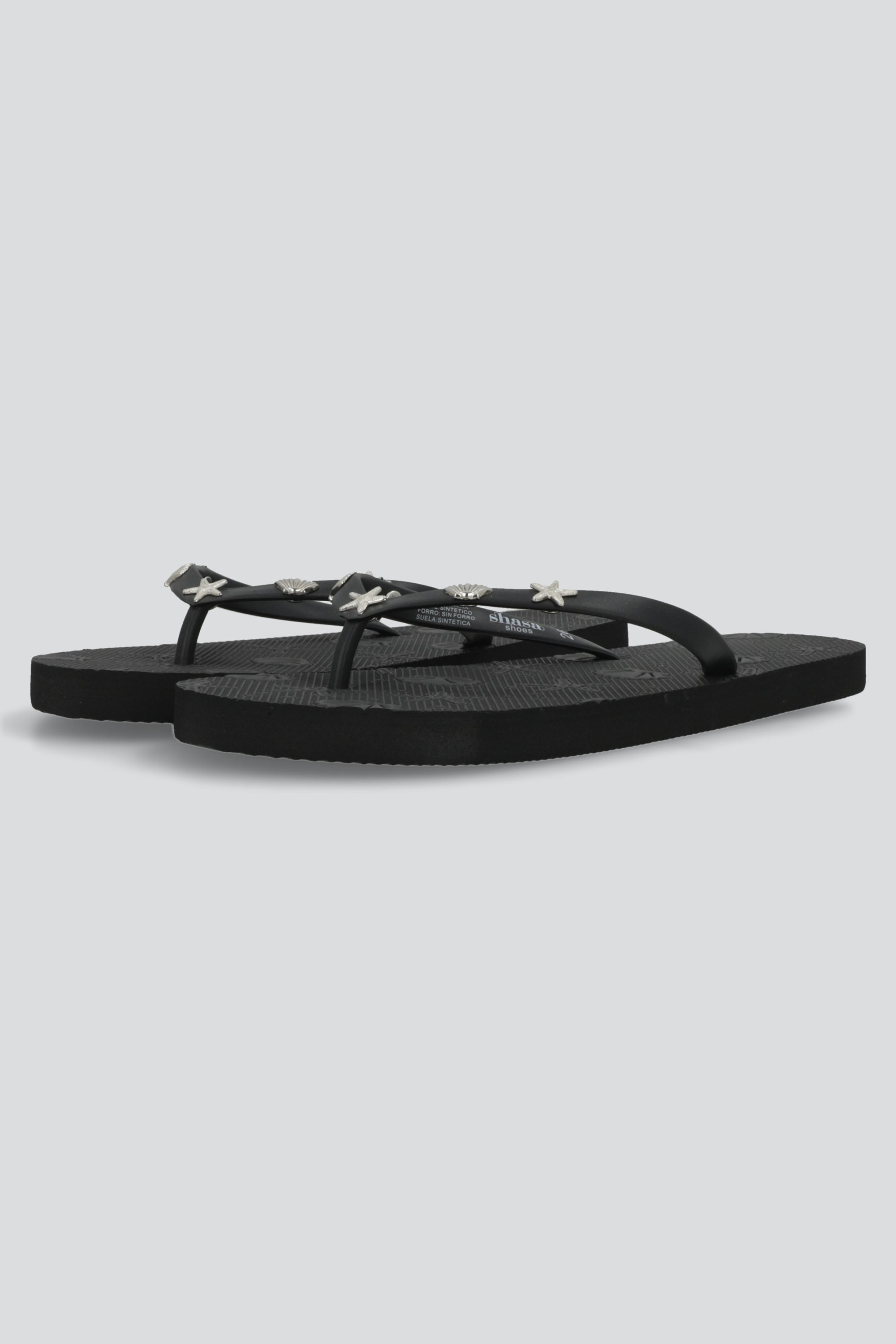 Flip flop detalles de mar NEGRO
