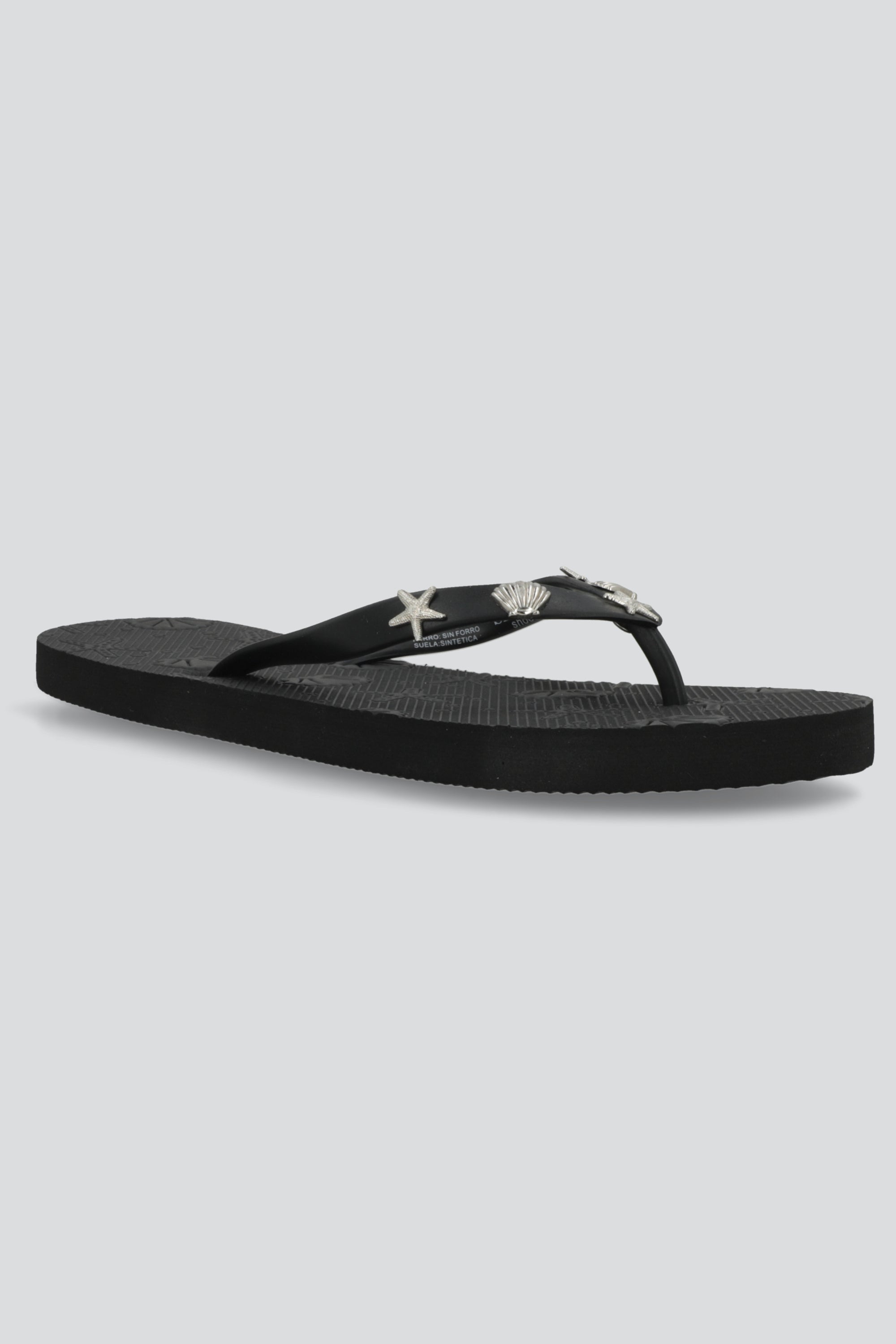 Flip flop detalles de mar NEGRO