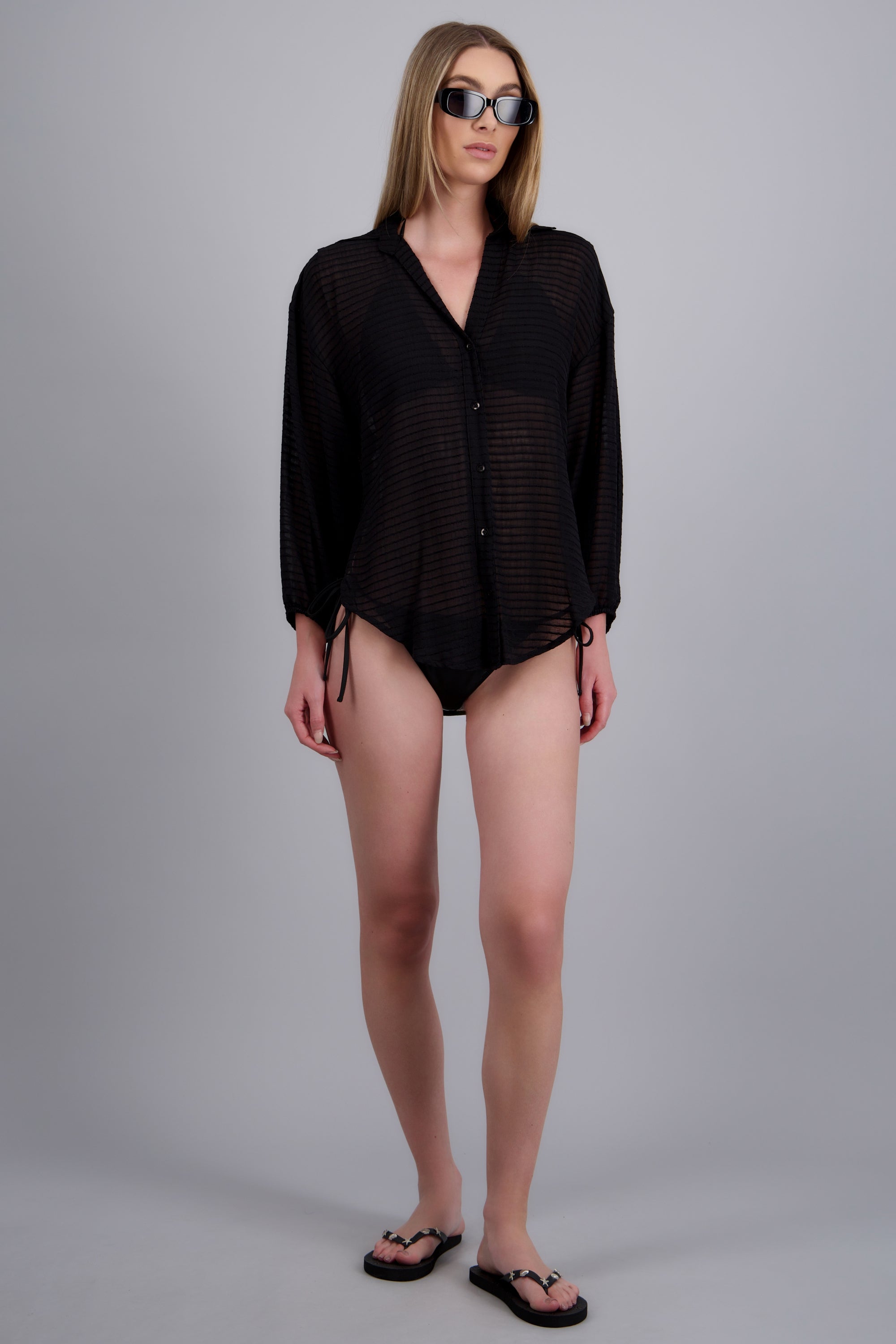 Flip flop detalles de mar NEGRO