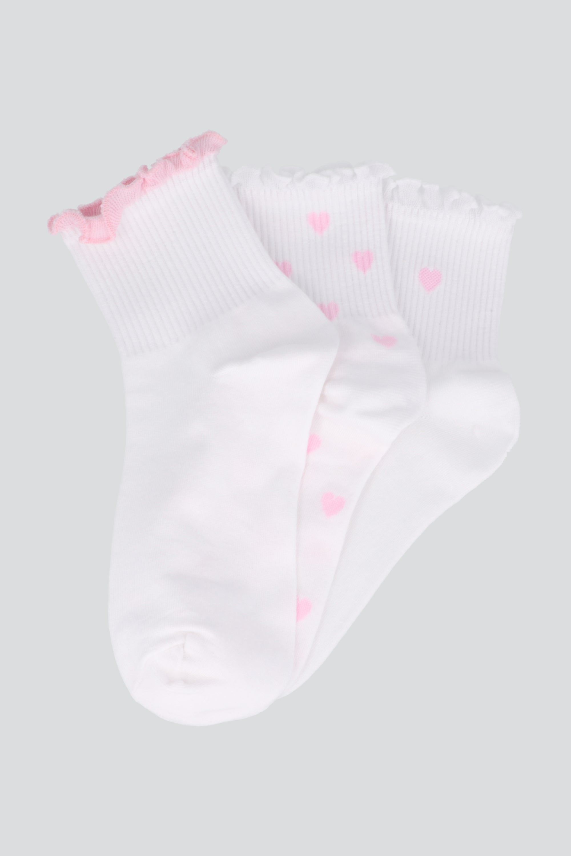 Tripack calcetines olanes detalle corazones ROSA COMBO