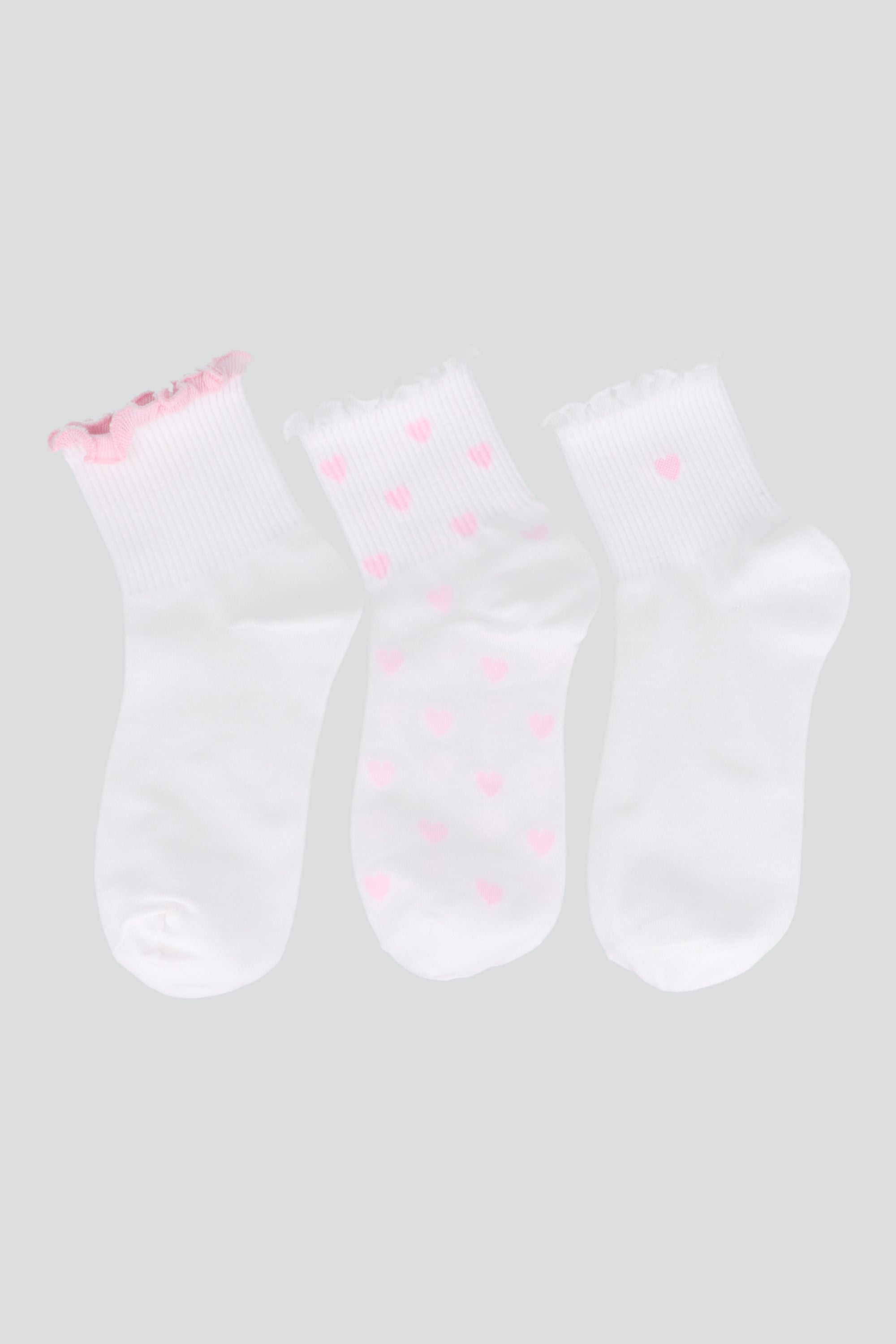 Tripack calcetines olanes detalle corazones ROSA COMBO