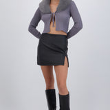Falda Mini Efecto Piel