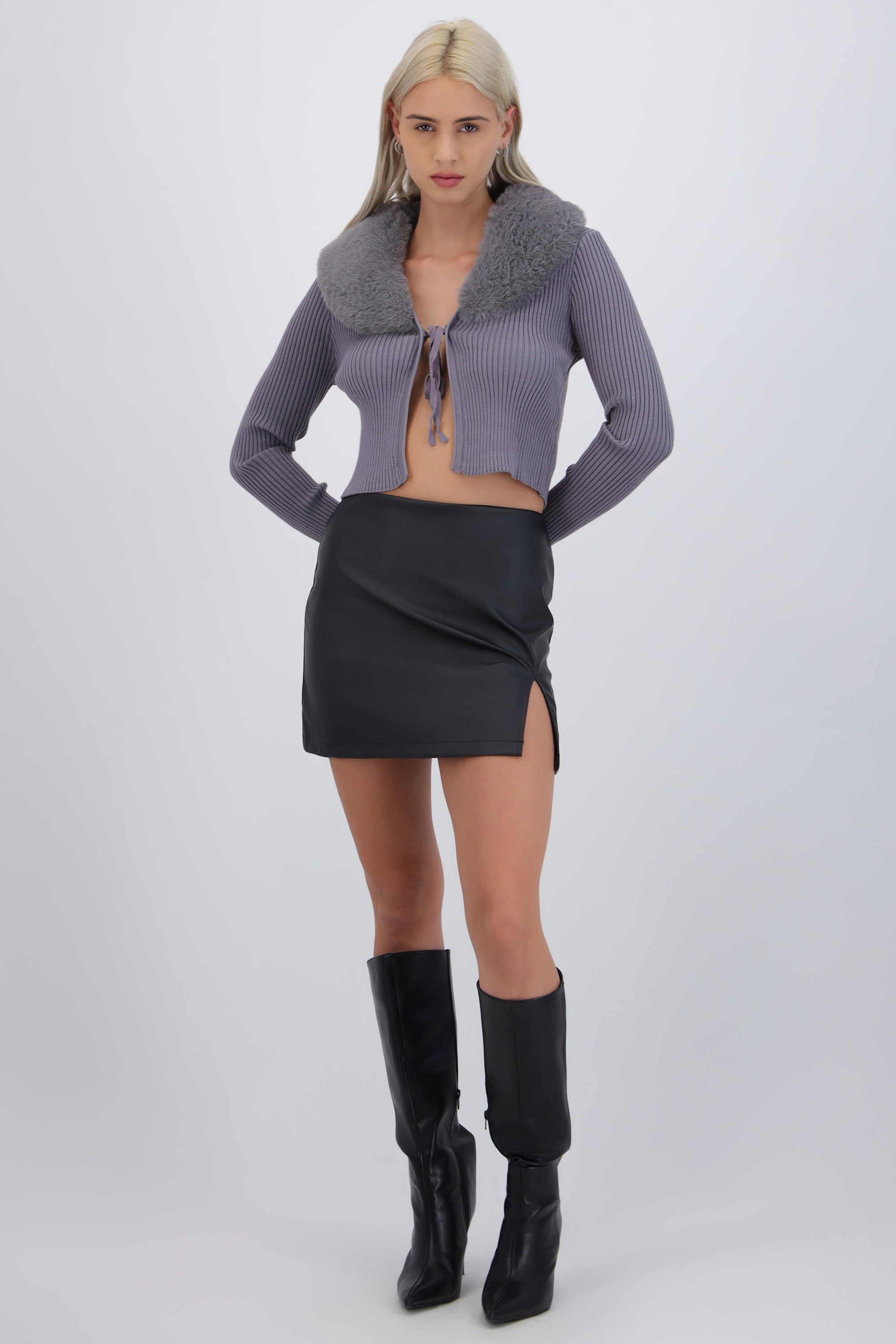 Falda Mini Efecto Piel