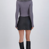 Falda Mini Efecto Piel